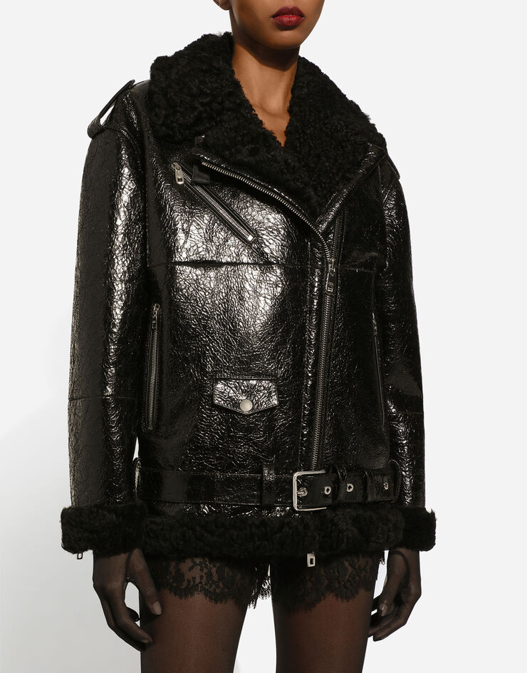 Dolce&Gabbana Shearling jacket Black F9O50LFUP7F