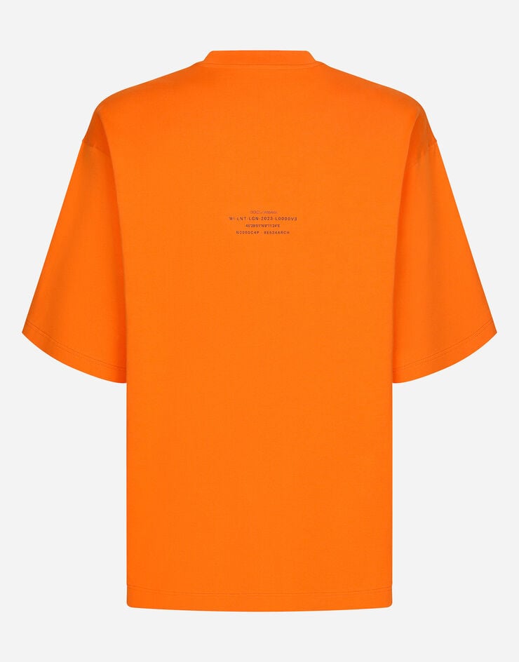 Dolce & Gabbana T-shirt jersey cotone stampa DGVIB3 e logo Arancione G8PB8TG7K3F