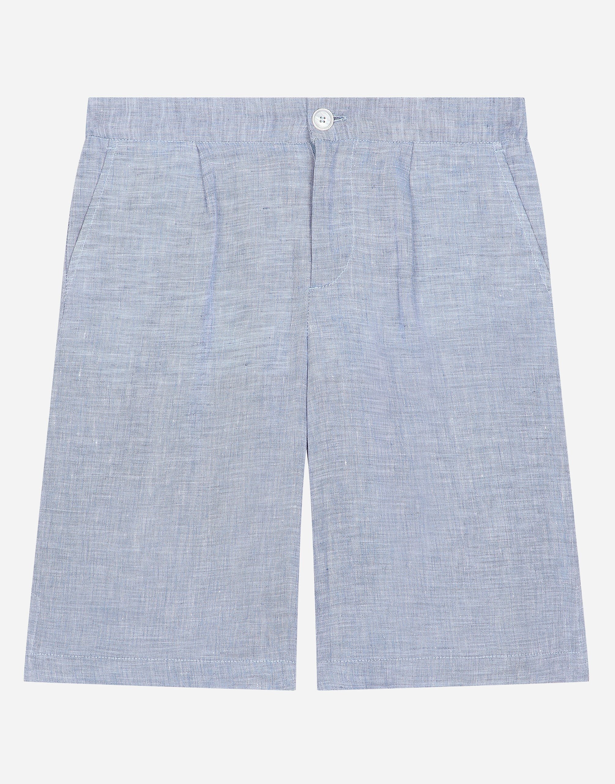 Dolce & Gabbana Non-stretch linen shorts Azul L41J80FU9AQ