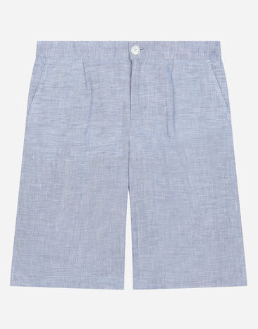 Dolce & Gabbana Non-stretch linen shorts Print L4JQT4II7EF