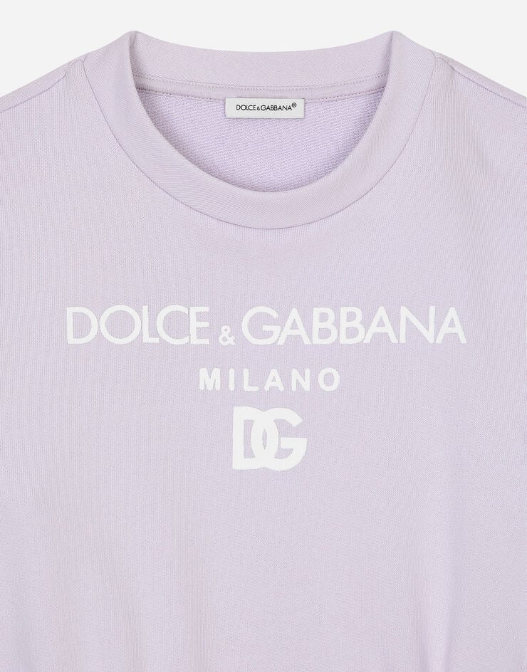 Dolce & Gabbana Robe en jersey à logo Dolce&Gabbana Lilas L5JD8ZG7NYV