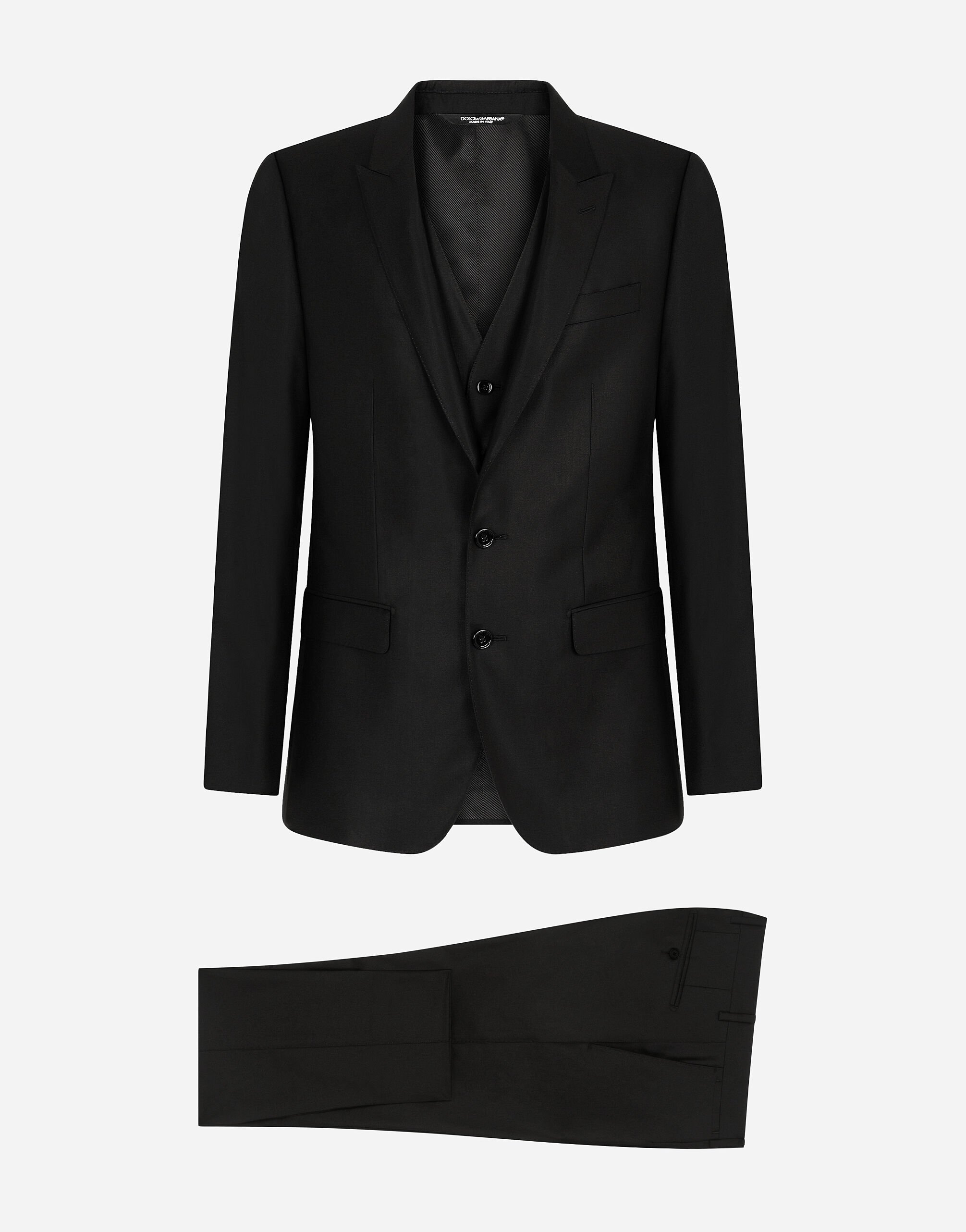 ブラックのメンズ Wool and silk Martini-fit suit | Dolce&Gabbana®