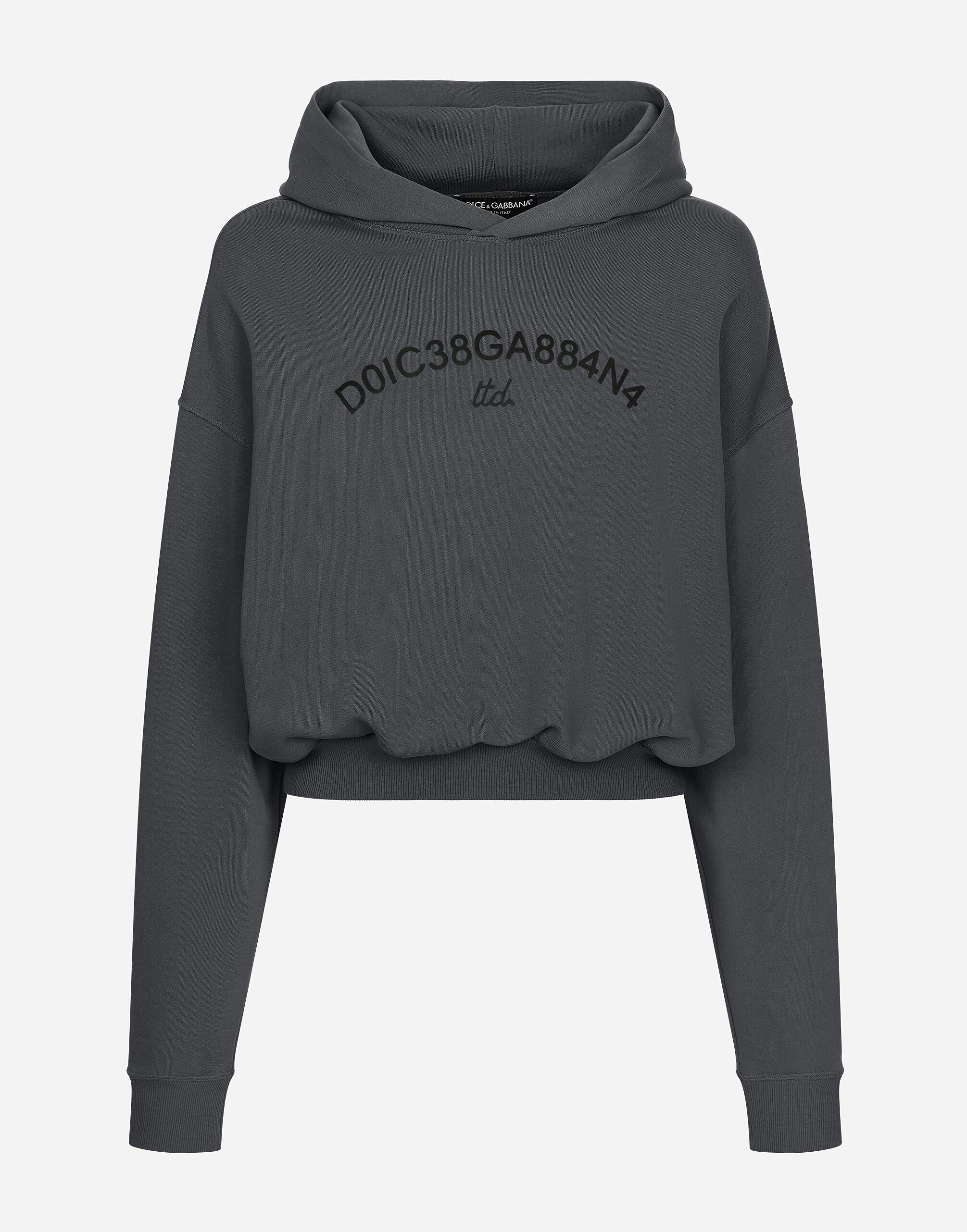 Dolce & Gabbana Sweat-shirt cropped à capuche et logo Dolce&Gabbana Vert G9BDXZG7NON