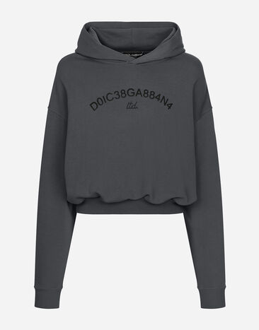 Dolce & Gabbana Cropped Sweatshirt mit Kapuze Dolce&Gabbana-Logo Grün G9BDXZG7NON