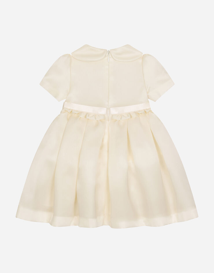 Dolce & Gabbana Vestido de triple organza con placa con logotipo Blanco L23DY7FU1JG