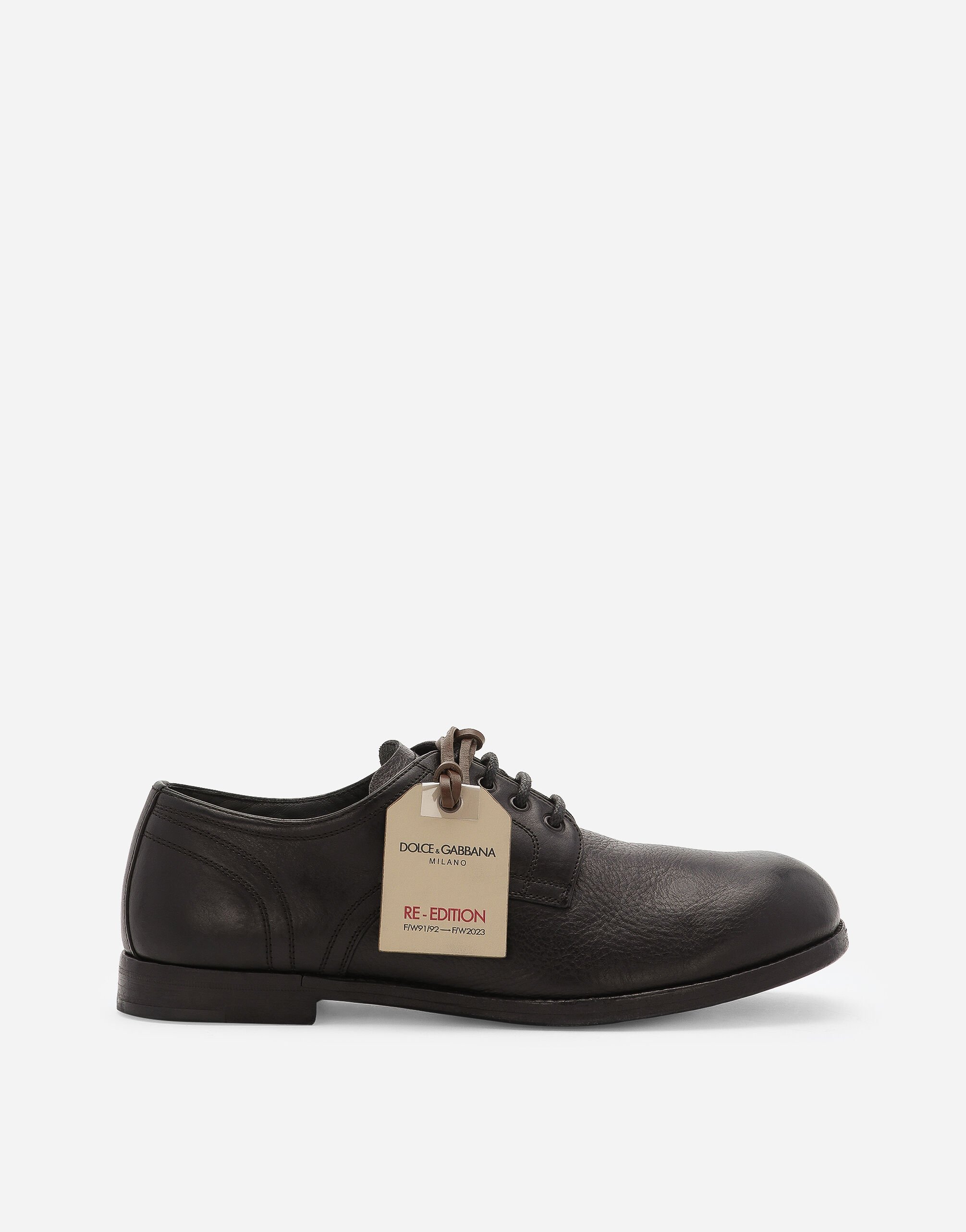Dolce & Gabbana حذاء ديربي جلدي أسود A10792A1203
