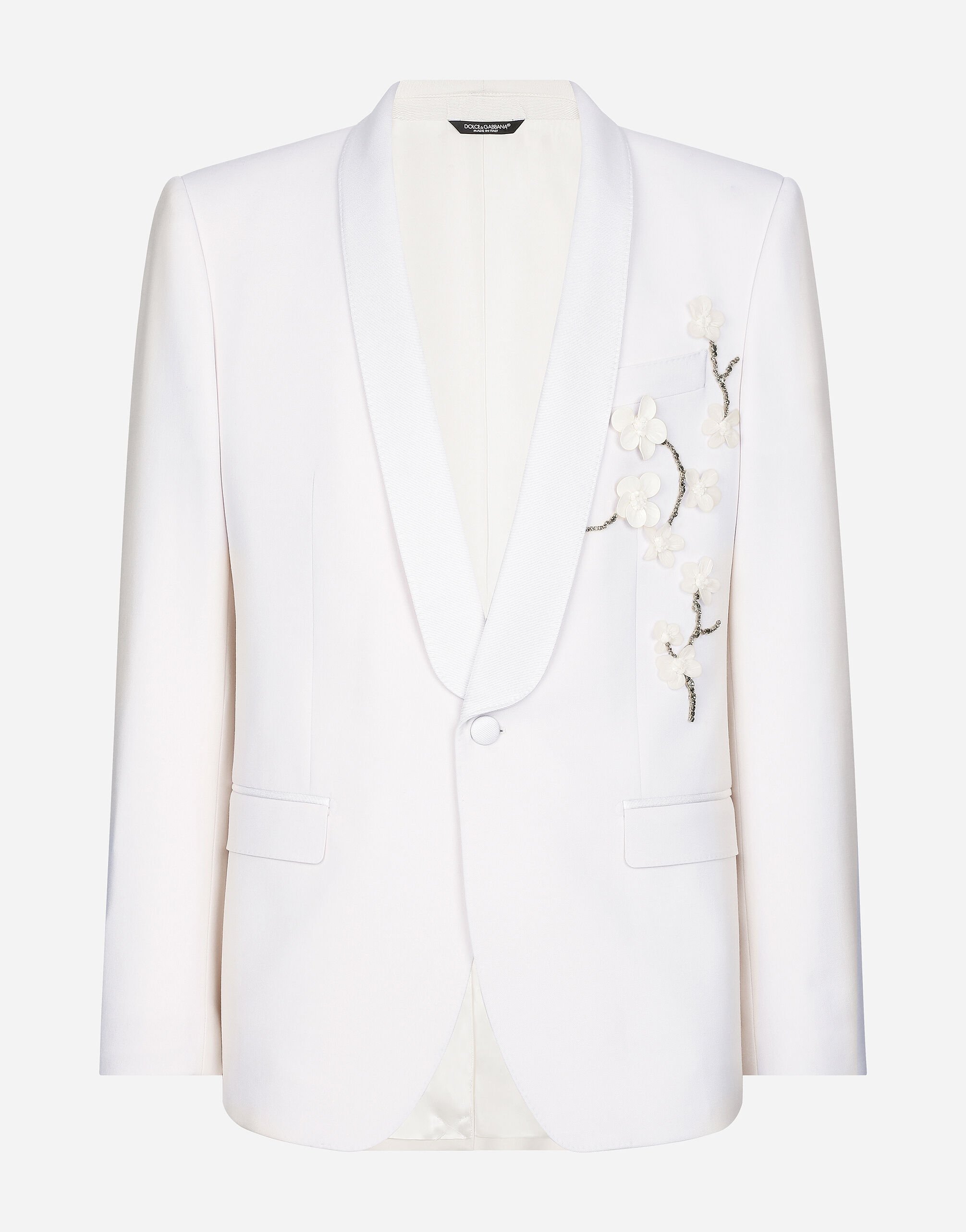Dolce & Gabbana Однобортный пиджак Martini с вышивкой белый GKAHMTFUTBT