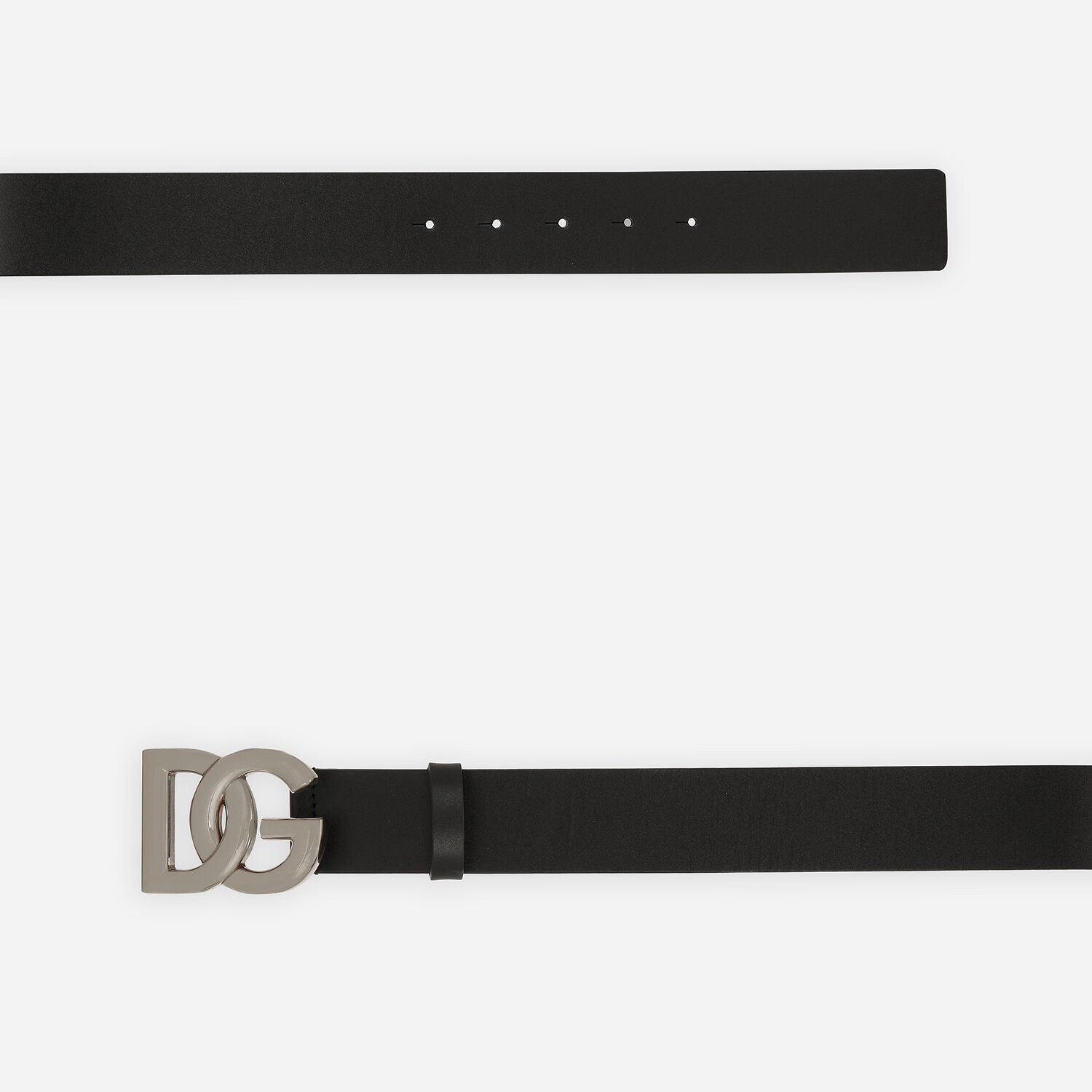 Lux leather belt in | US logo with DG buckle crossover Dolce&Gabbana® Black for