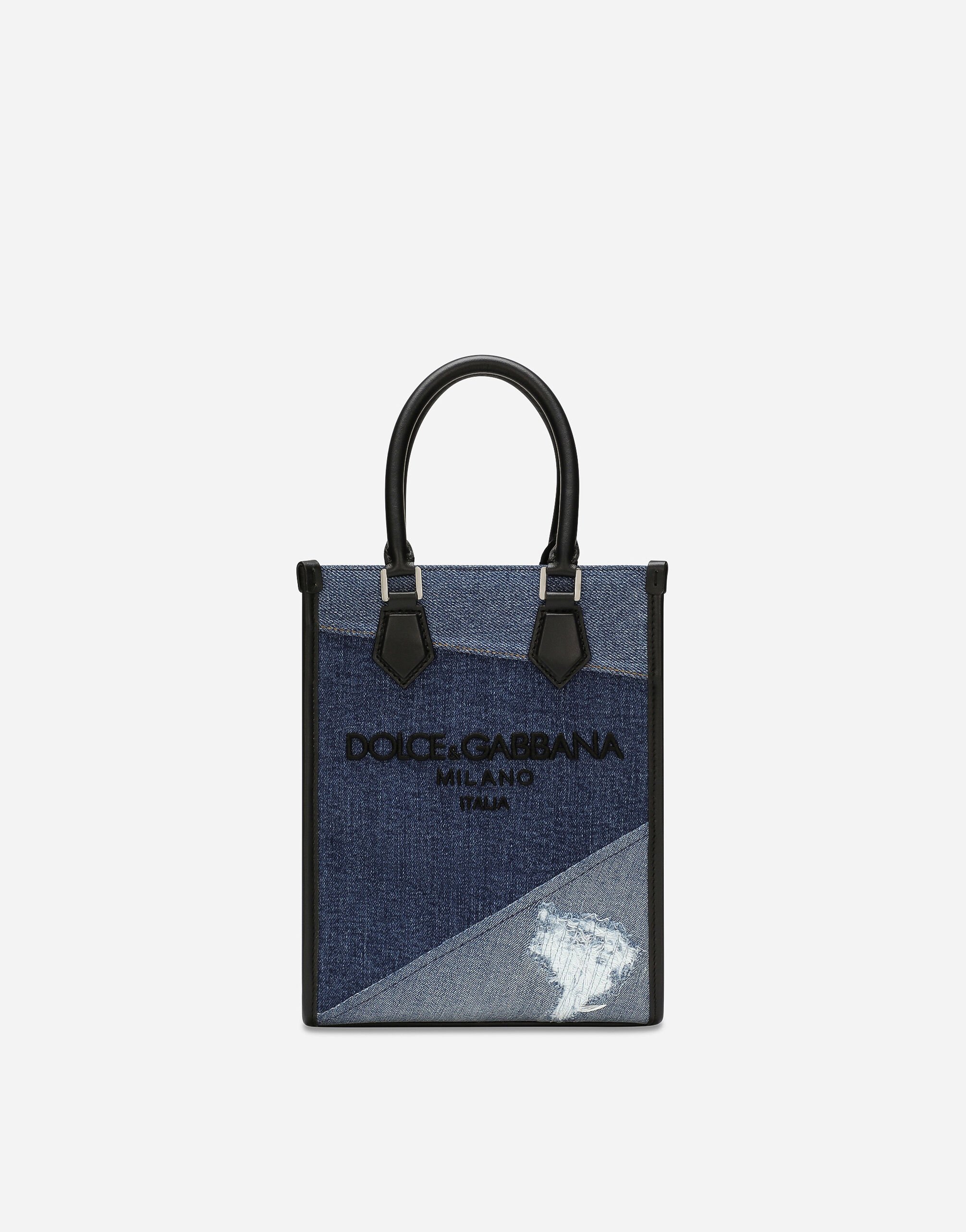 Dolce and Gabbana Blue/White Denim and Leather Shoulder Bag Dolce & Gabbana  | TLC