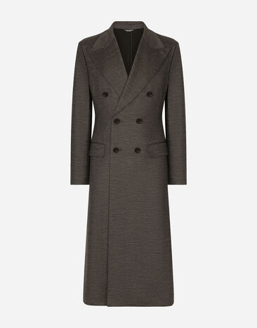 Dolce&Gabbana Double-breasted technical wool jersey coat Grey G040WTFUGRY