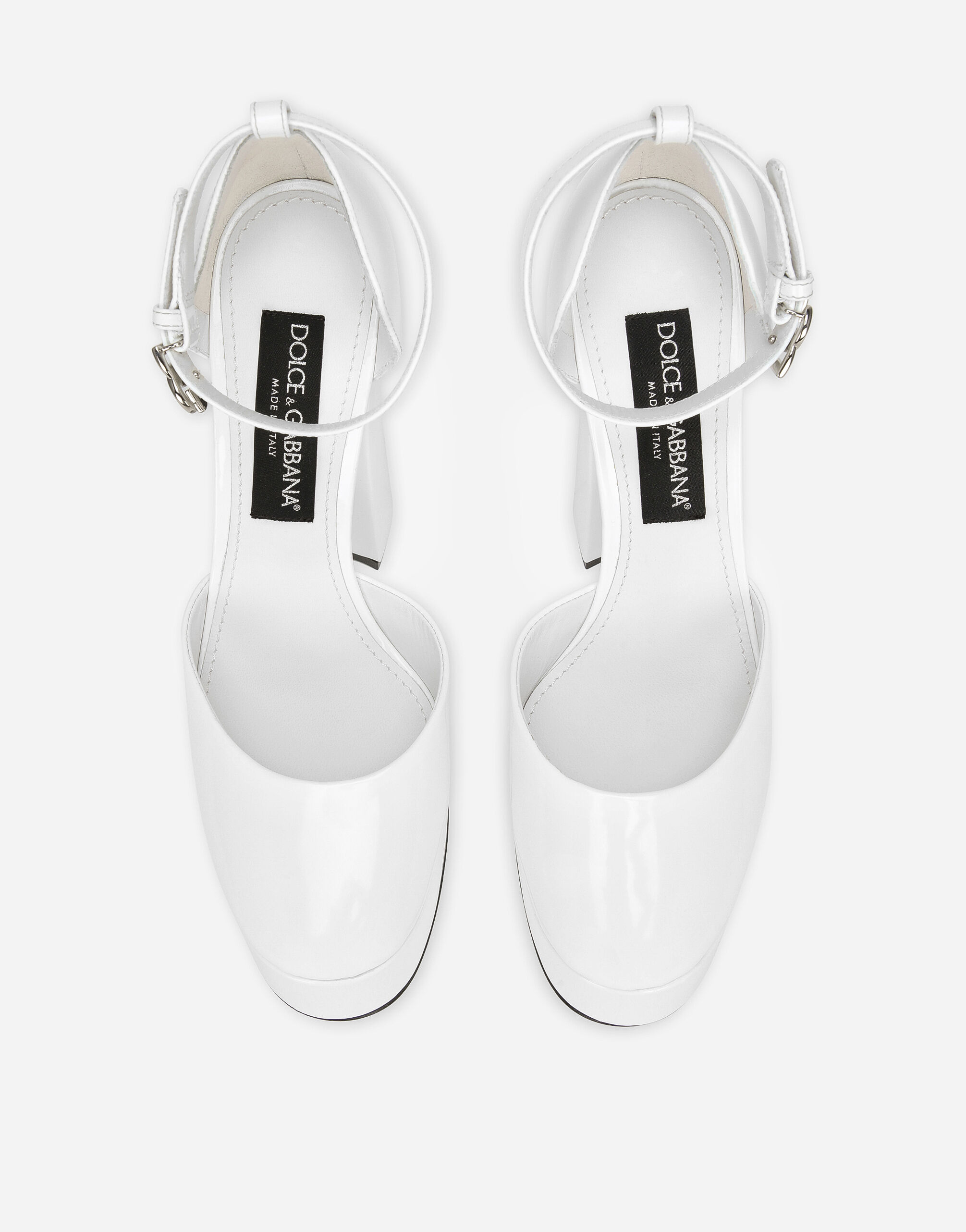 ホワイトのウィメンズ Polished calfskin platforms | Dolce&Gabbana®