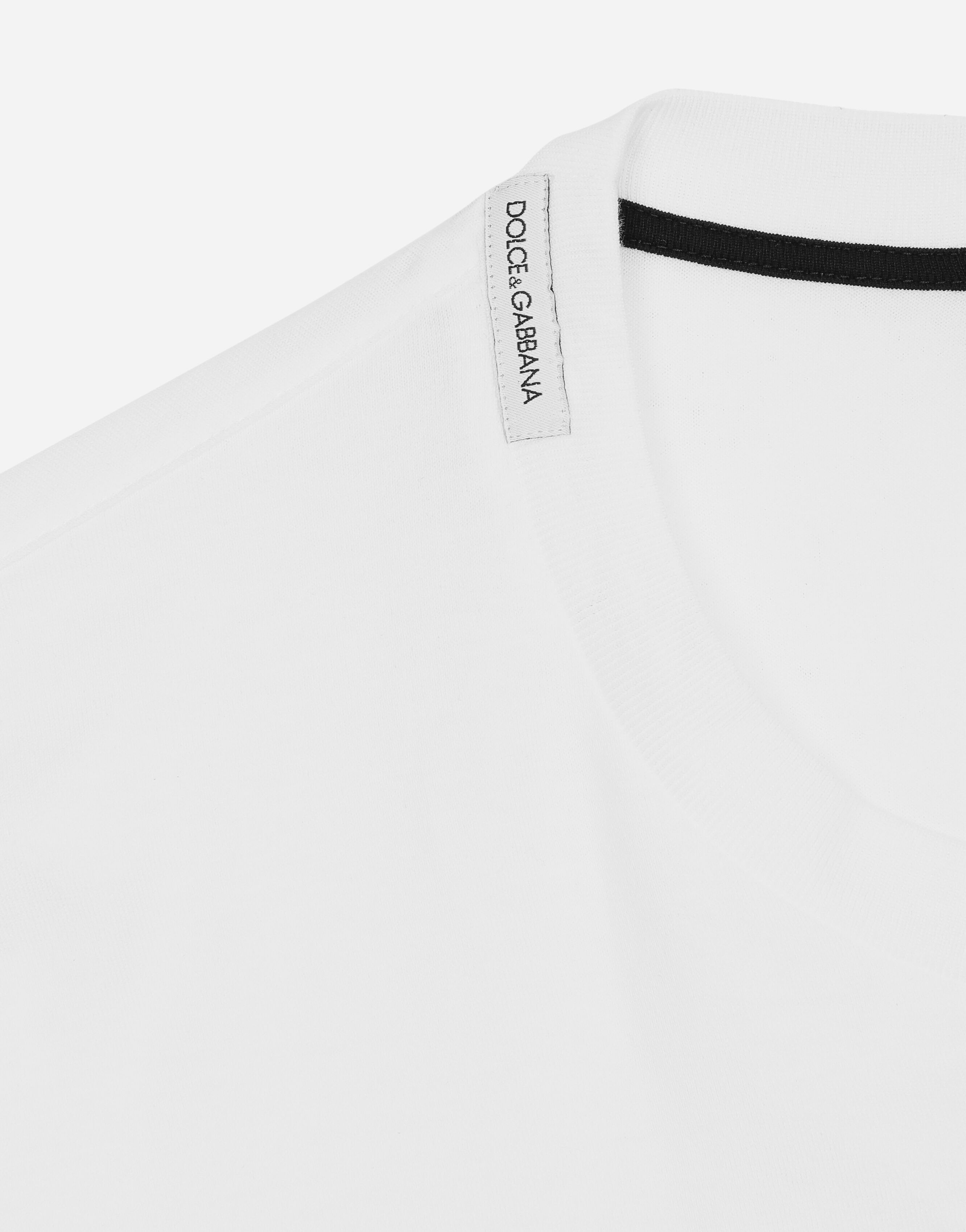 ホワイトのメンズ Cotton T-shirt with DG logo print | Dolce&Gabbana®