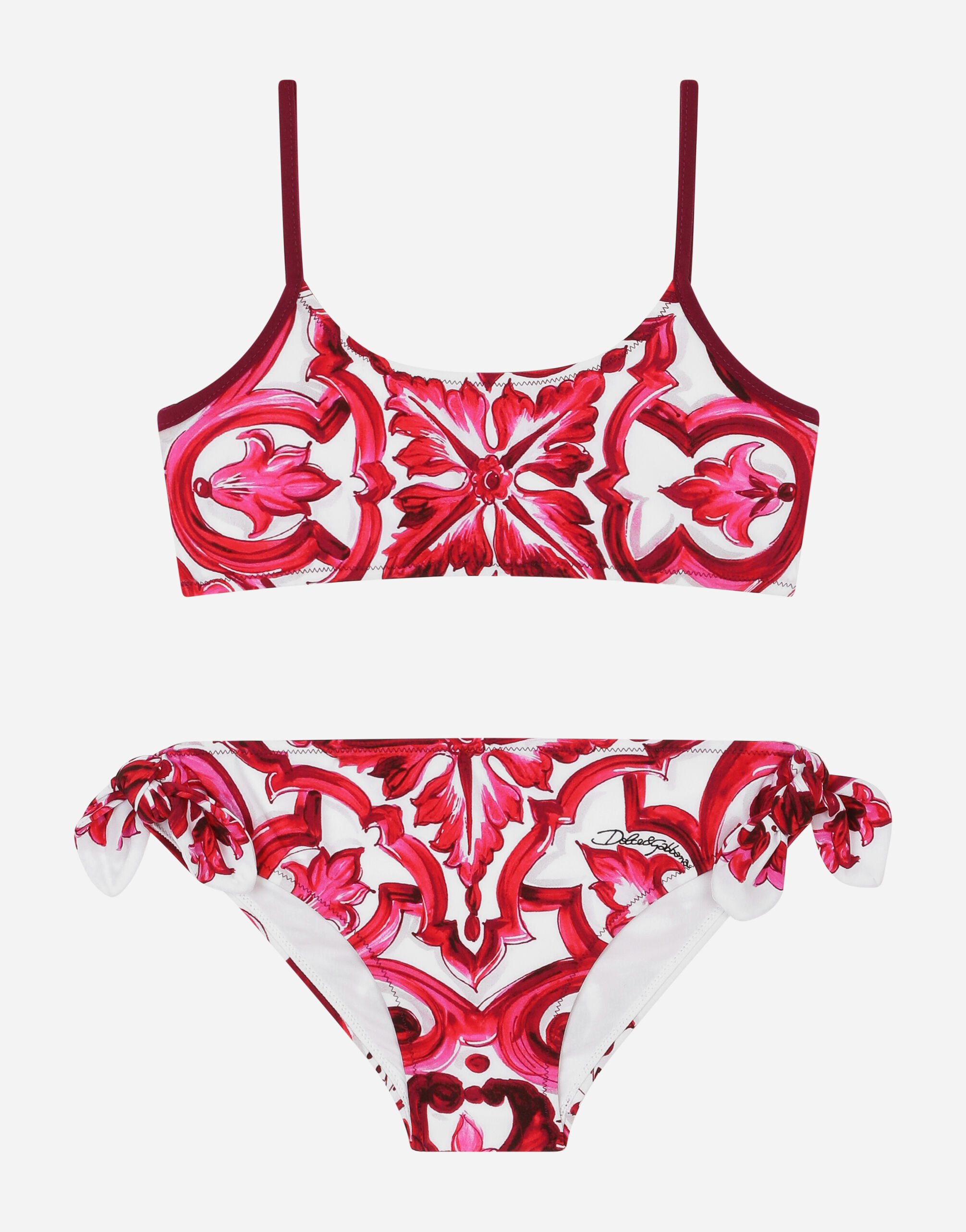 Dolce & Gabbana Majolica-print bikini Multicolor L53DE7G7EY0