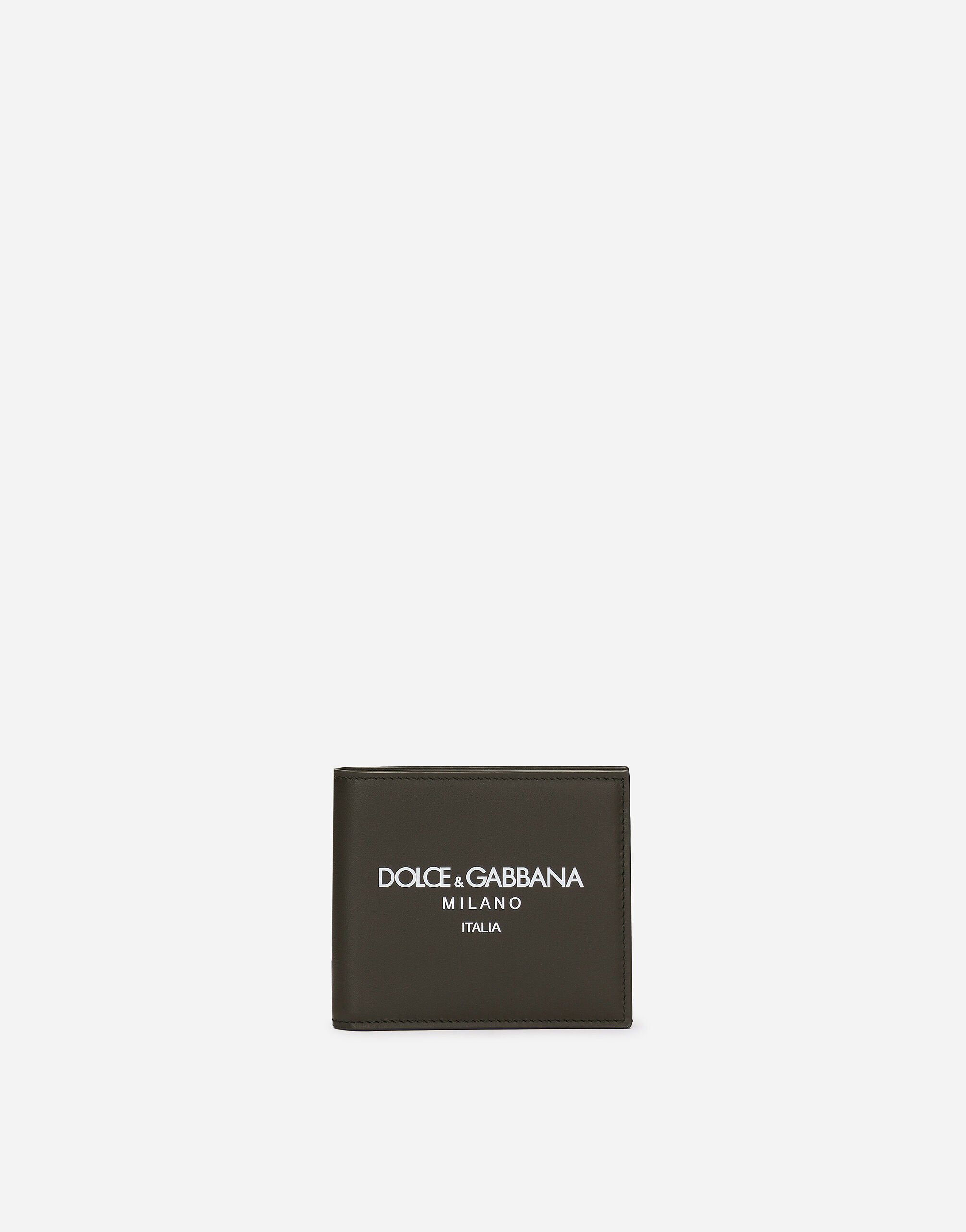 Dolce & Gabbana Cartera de dos pliegues en piel de becerro Noir BP3259AG182
