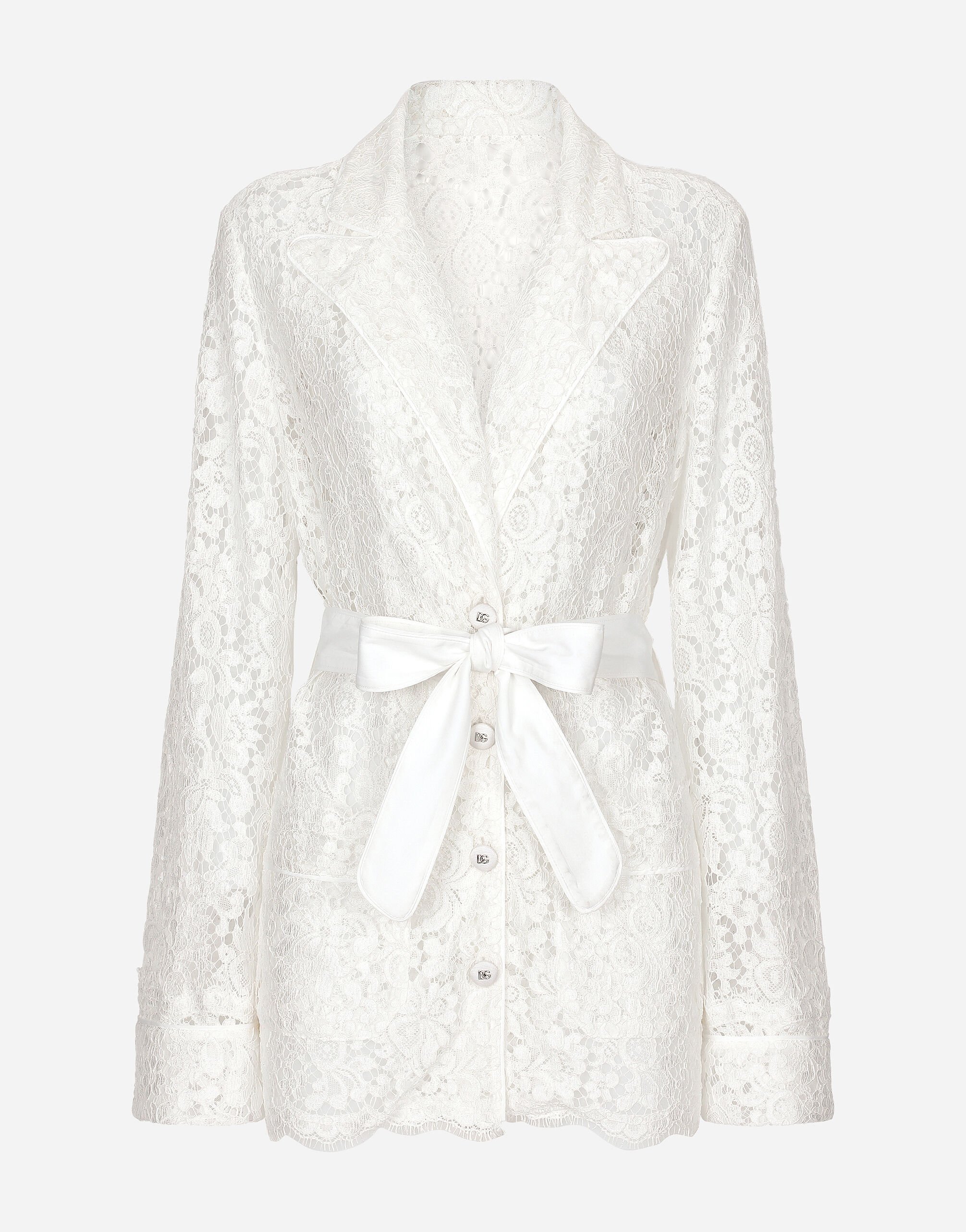 Dolce & Gabbana Chemise de pyjama en dentelle cordonnet florale Jaune F29UCTHJMOK