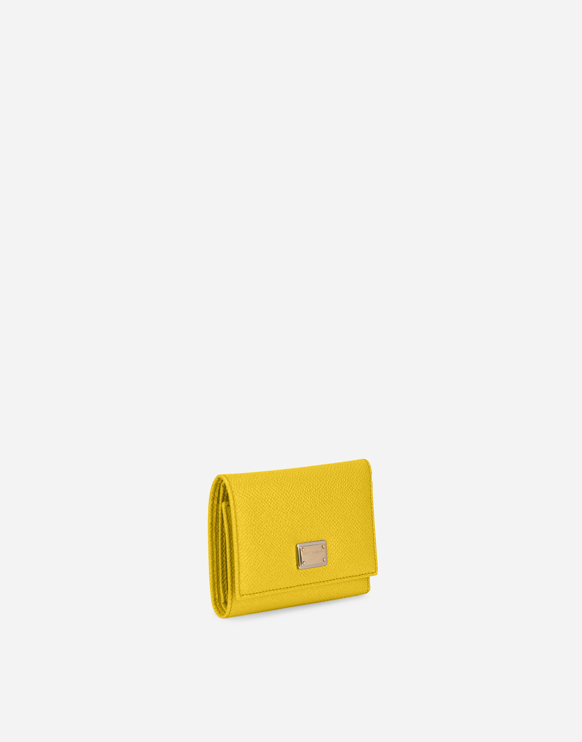 Dauphine calfskin French-flap wallet in Yellow for for Women