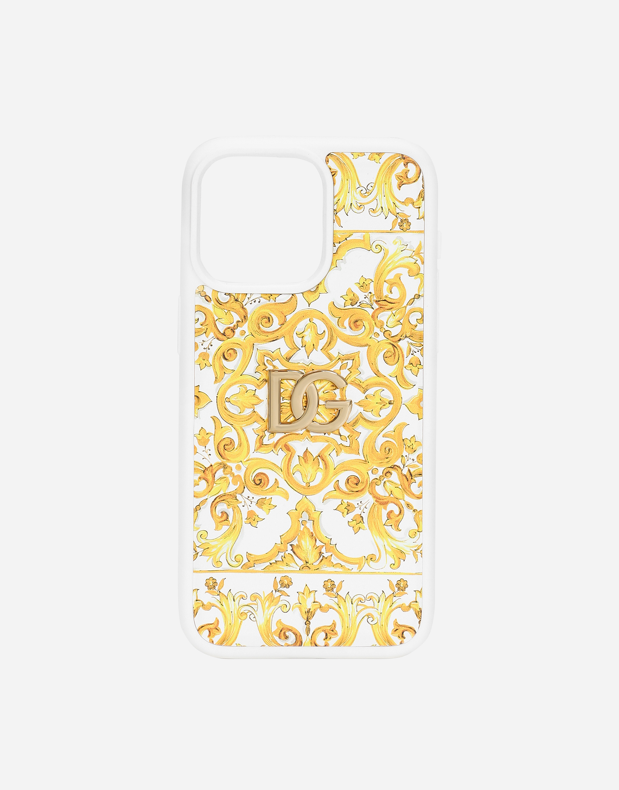 Cover for iPhone 15 Pro Max in Yellow for Women Dolce Gabbana