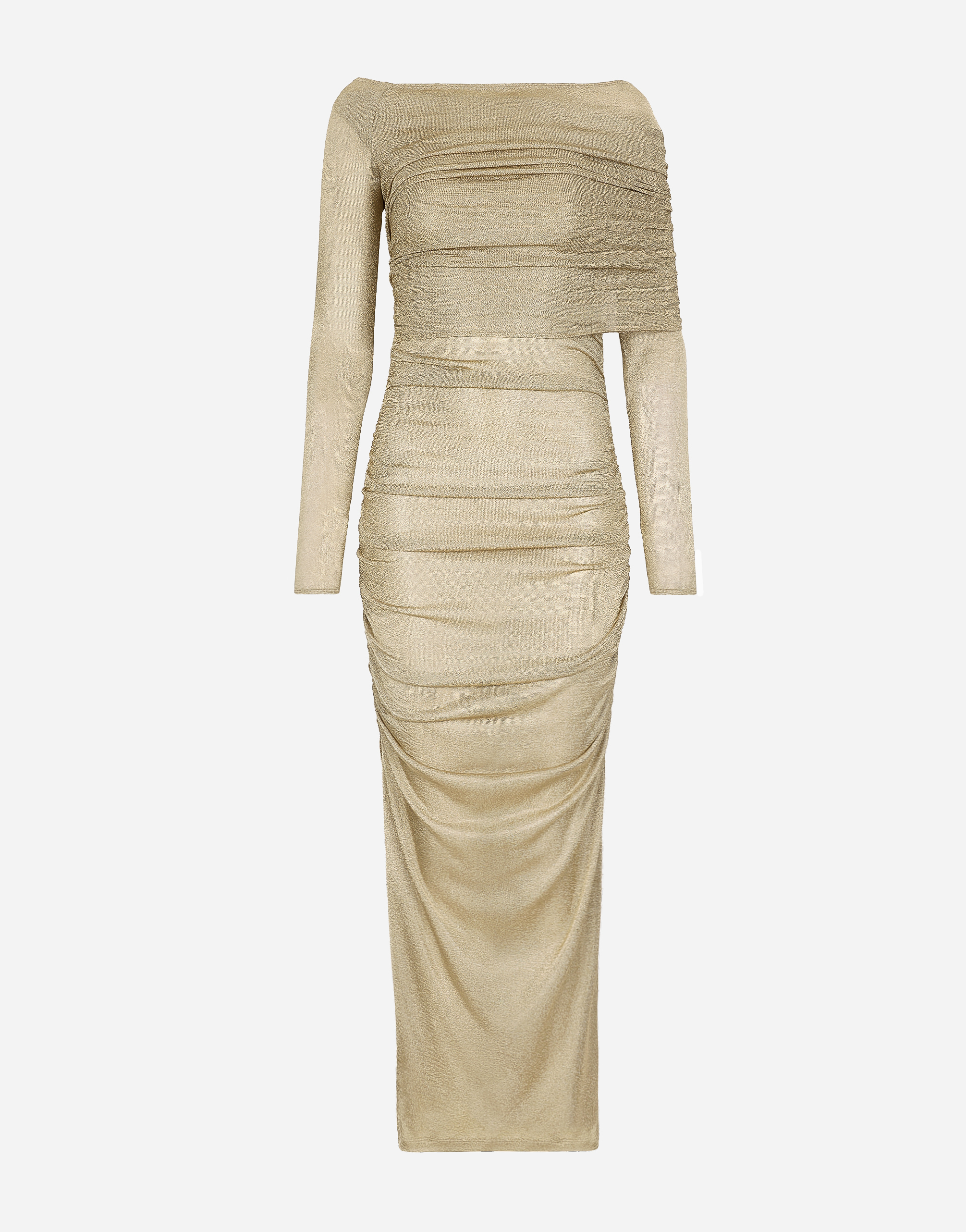 Lurex mesh calf-length dress in Gold for Women | Dolce&Gabbana®