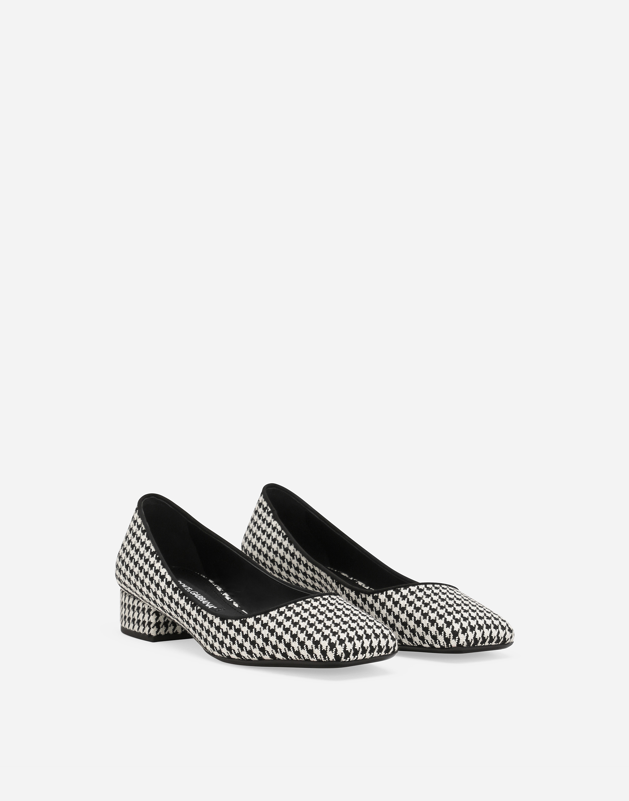 Shop Dolce & Gabbana Houndstooth Fabric Pumps In Multicolor