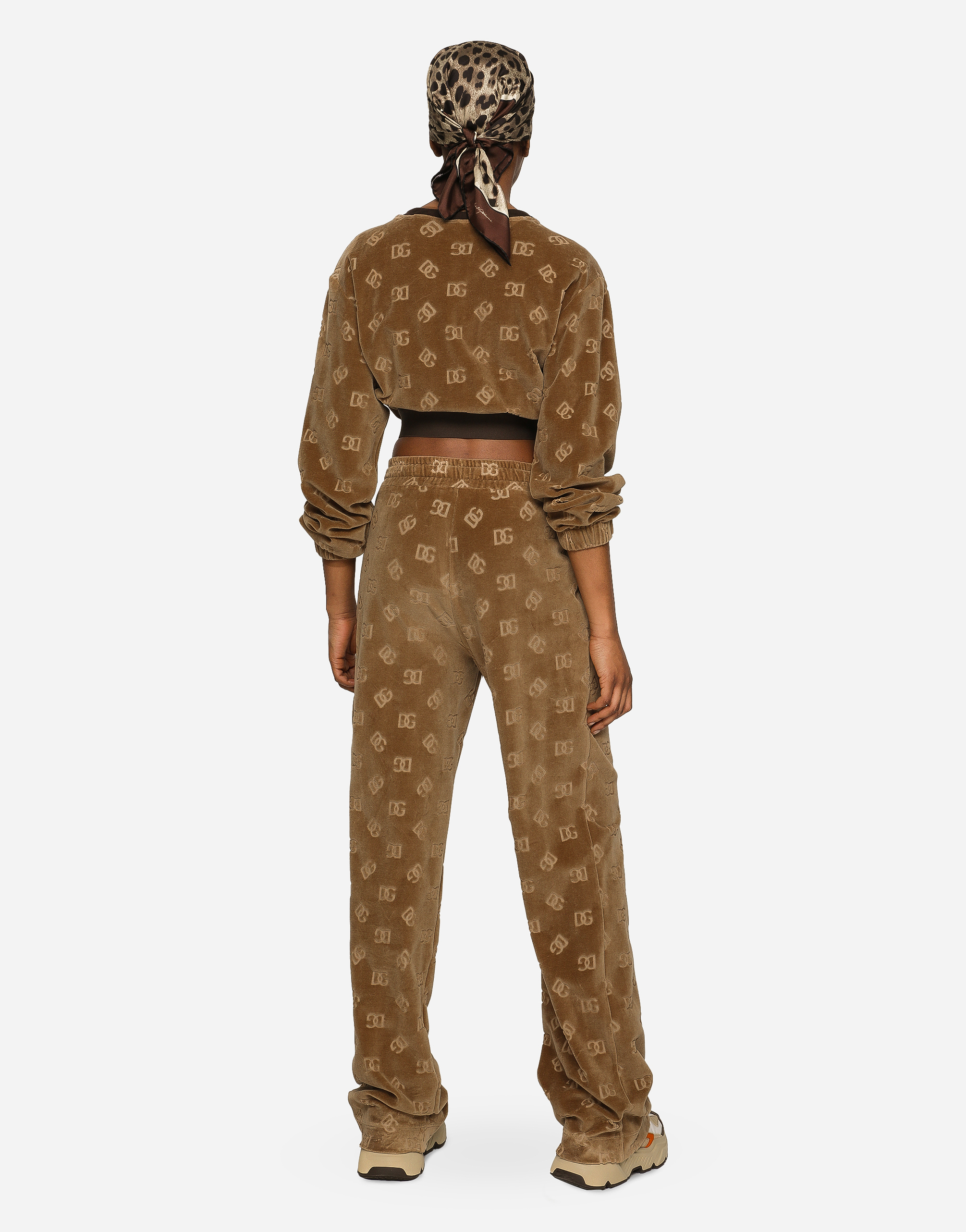 DOLCE & GABBANA Leopard-jacquard cotton-chenille leggings