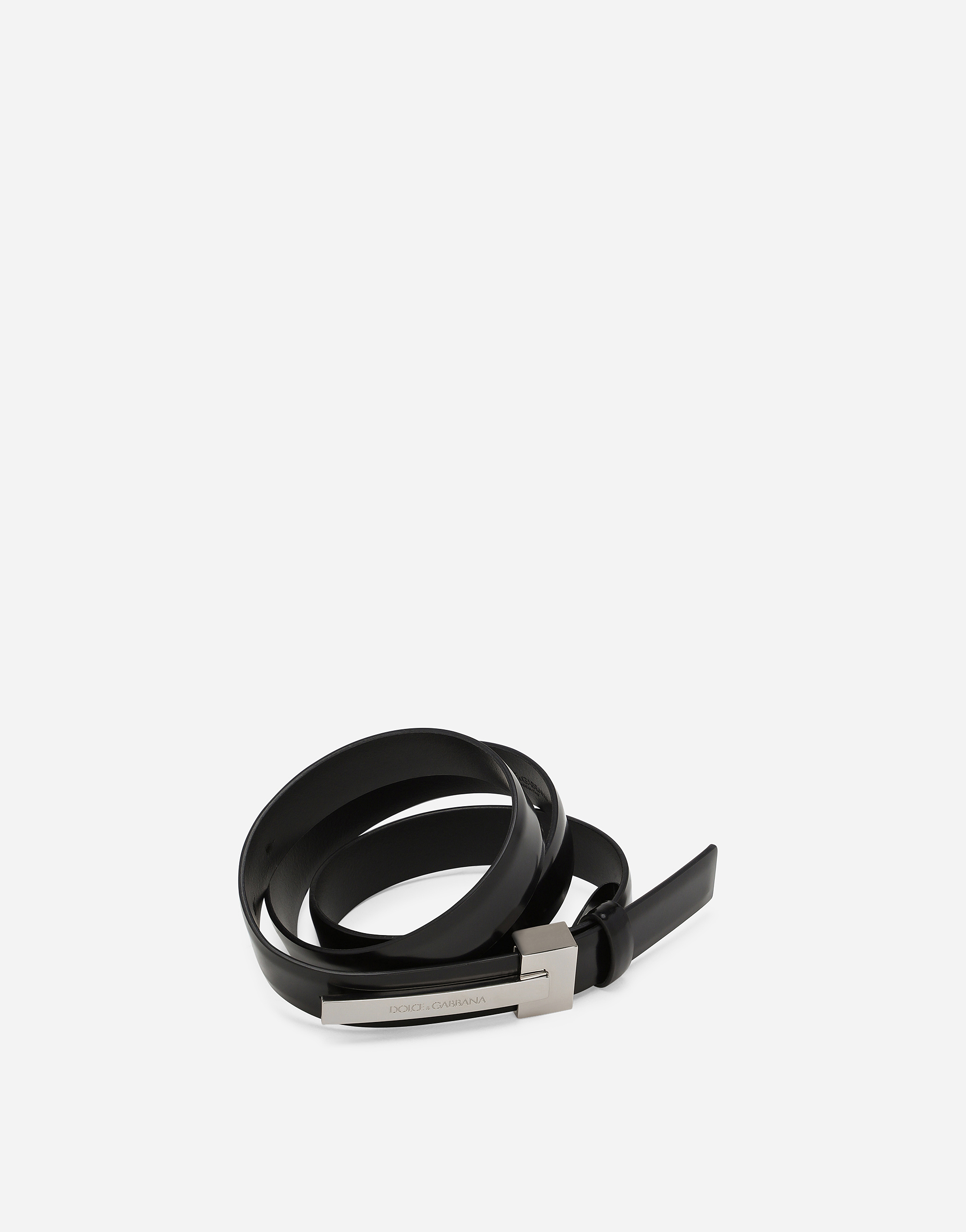 Shop Dolce & Gabbana Brushed Calfskin Belt In Black