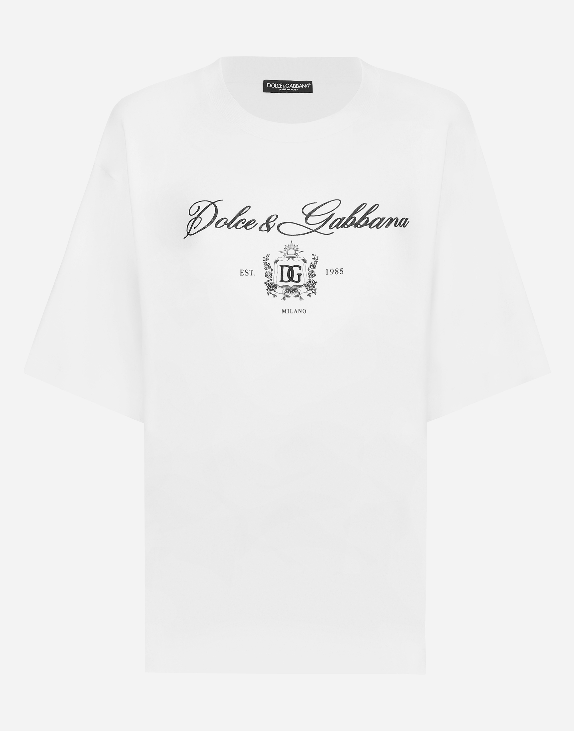 Shop Dolce & Gabbana Jersey T-shirt With Dolce&gabbana Logo Lettering In ホワイト