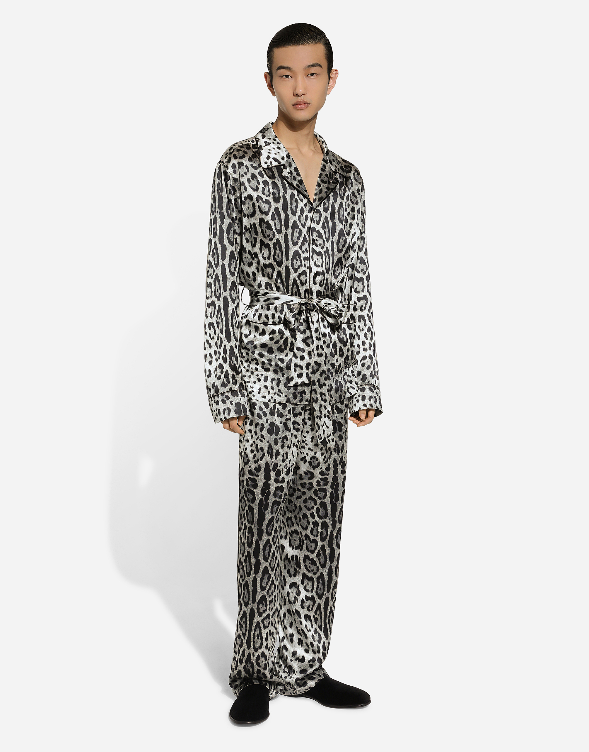 Shop Dolce & Gabbana Leopard-print Satin Robe