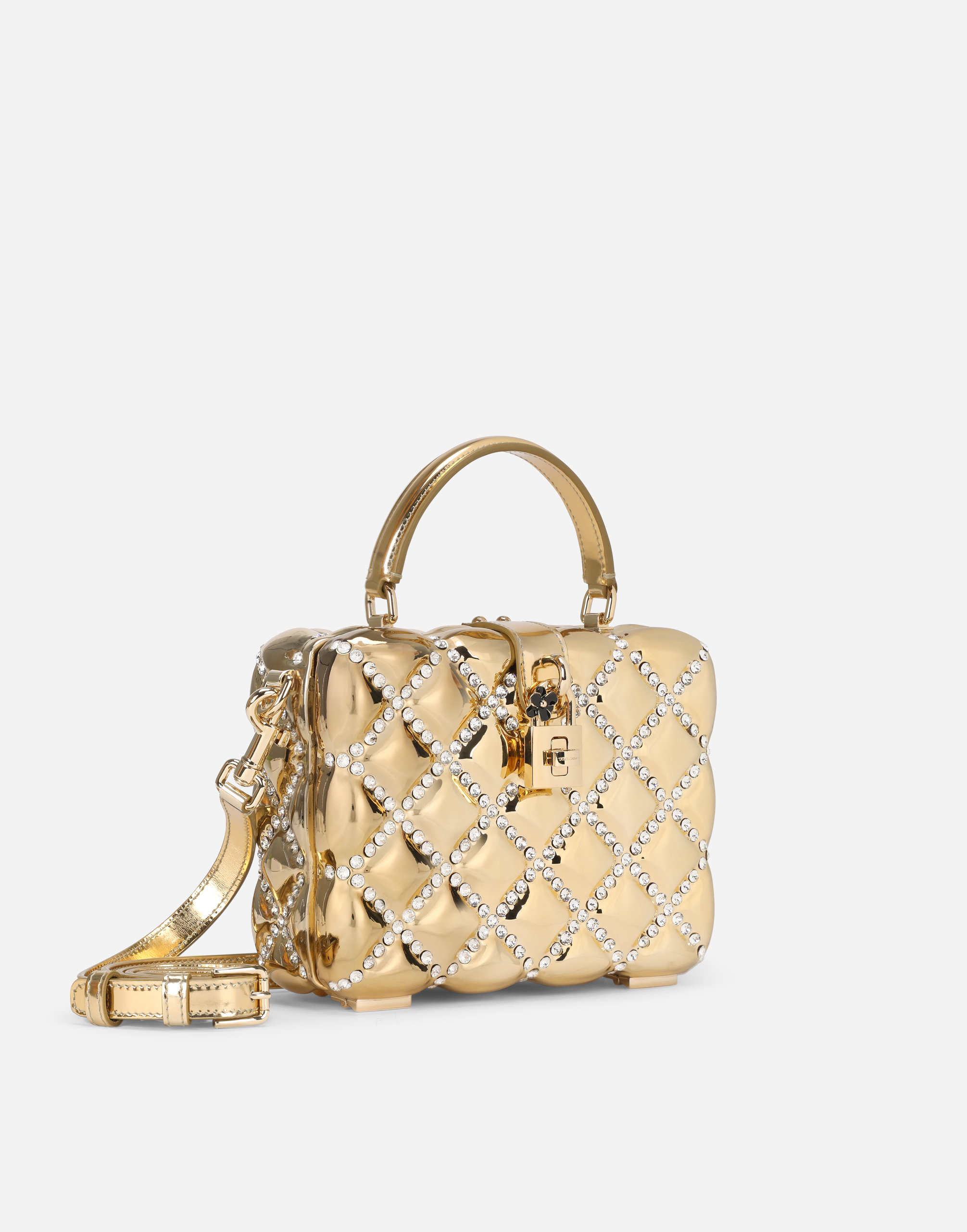 Dolce & Gabbana Resin Dolce Box Bag with Rhinestones