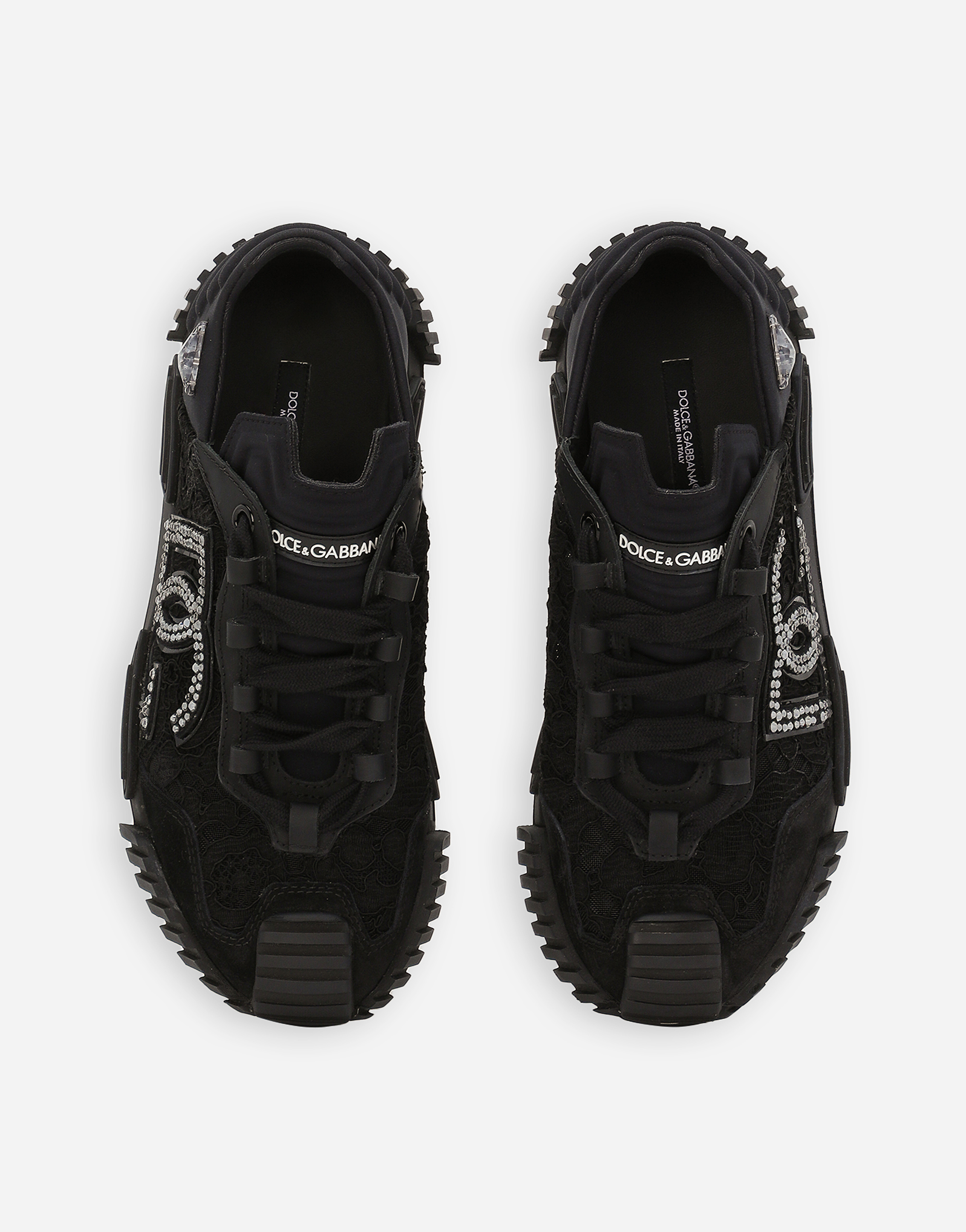 Shop Dolce & Gabbana Lace Ns1 Sneakers In Nero