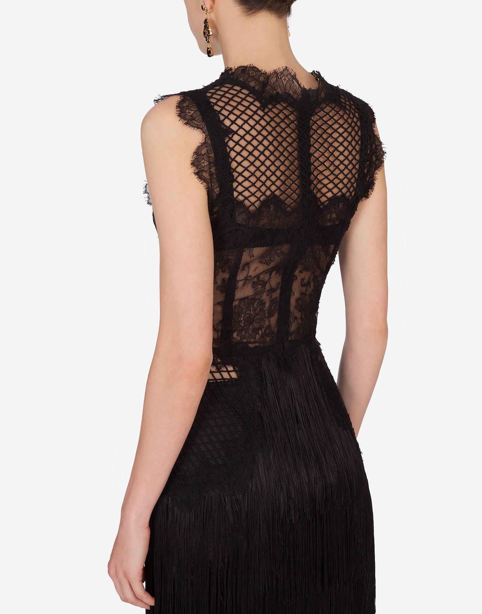 black lace sheath dress