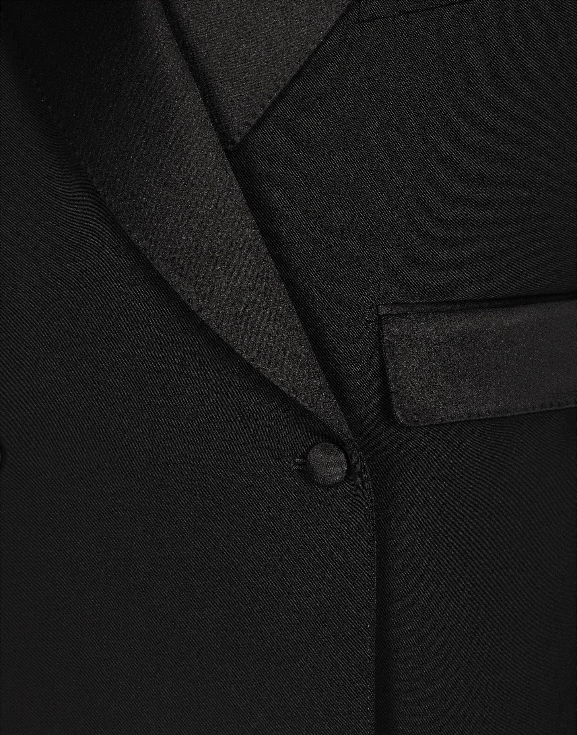 Shop Dolce & Gabbana Short Double-breasted Wool Gabardine Tuxedo Jacket In Black