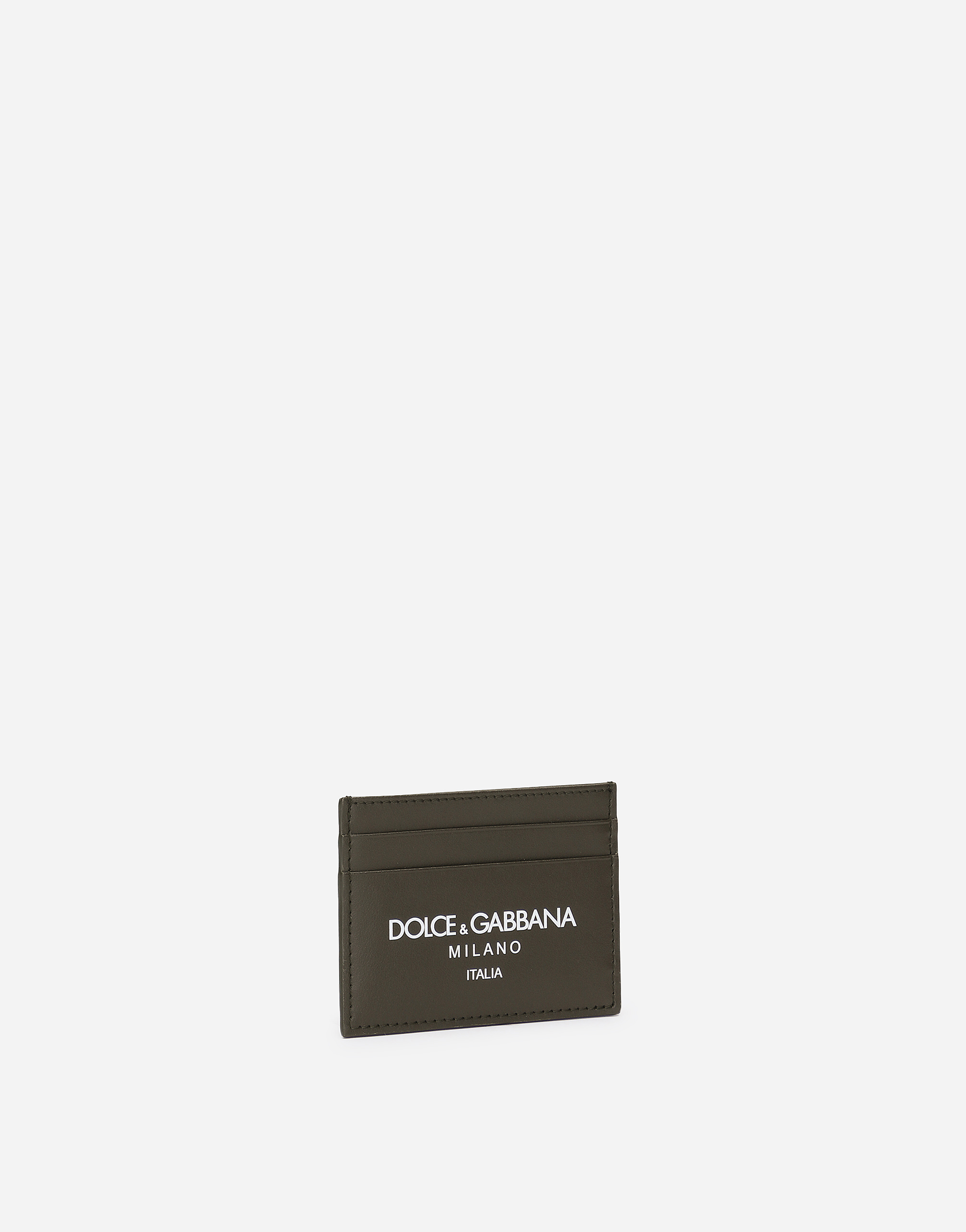 Shop Dolce & Gabbana Calfskin Card Holder In グリーン