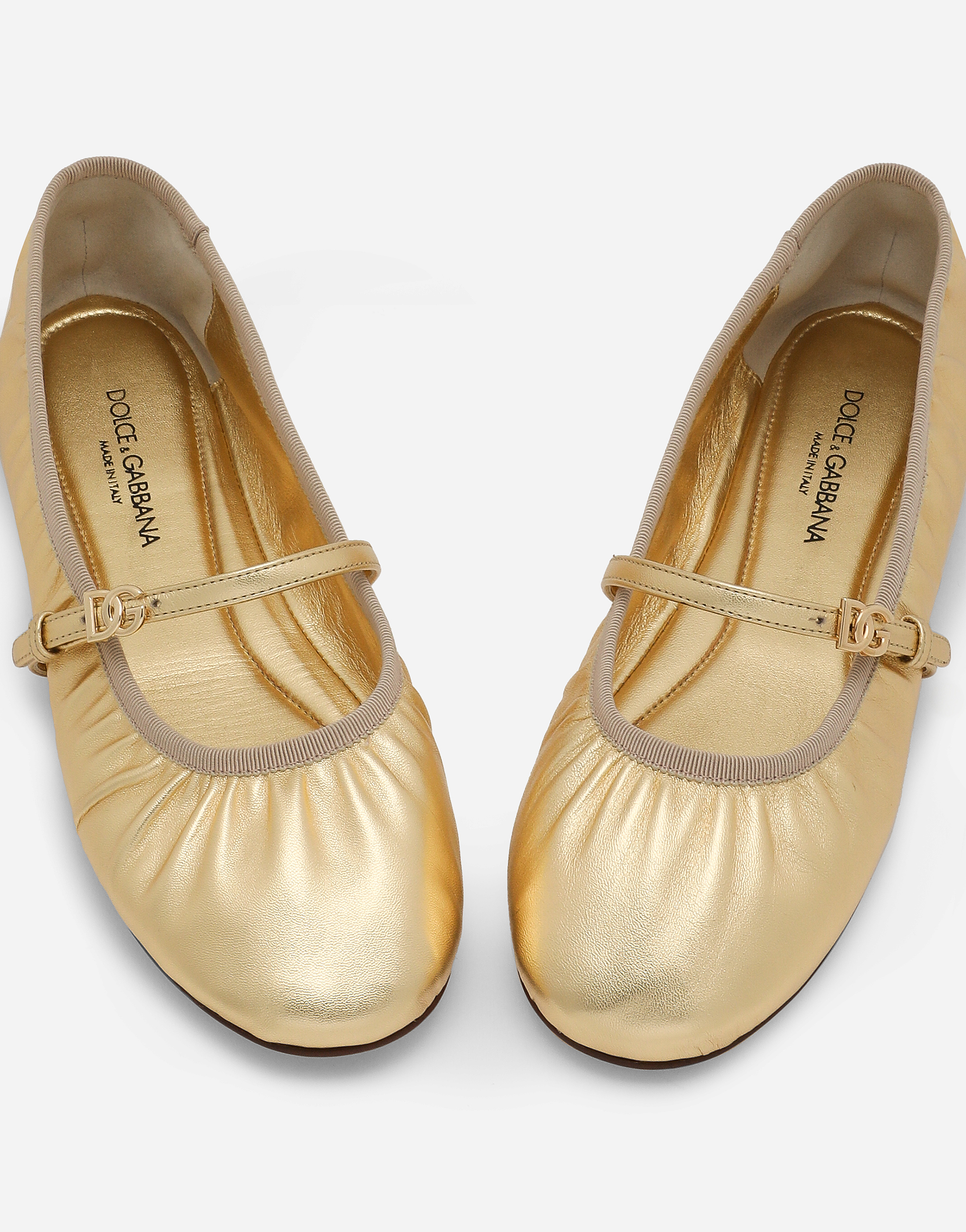 Shop Dolce & Gabbana Ballerina In Gold