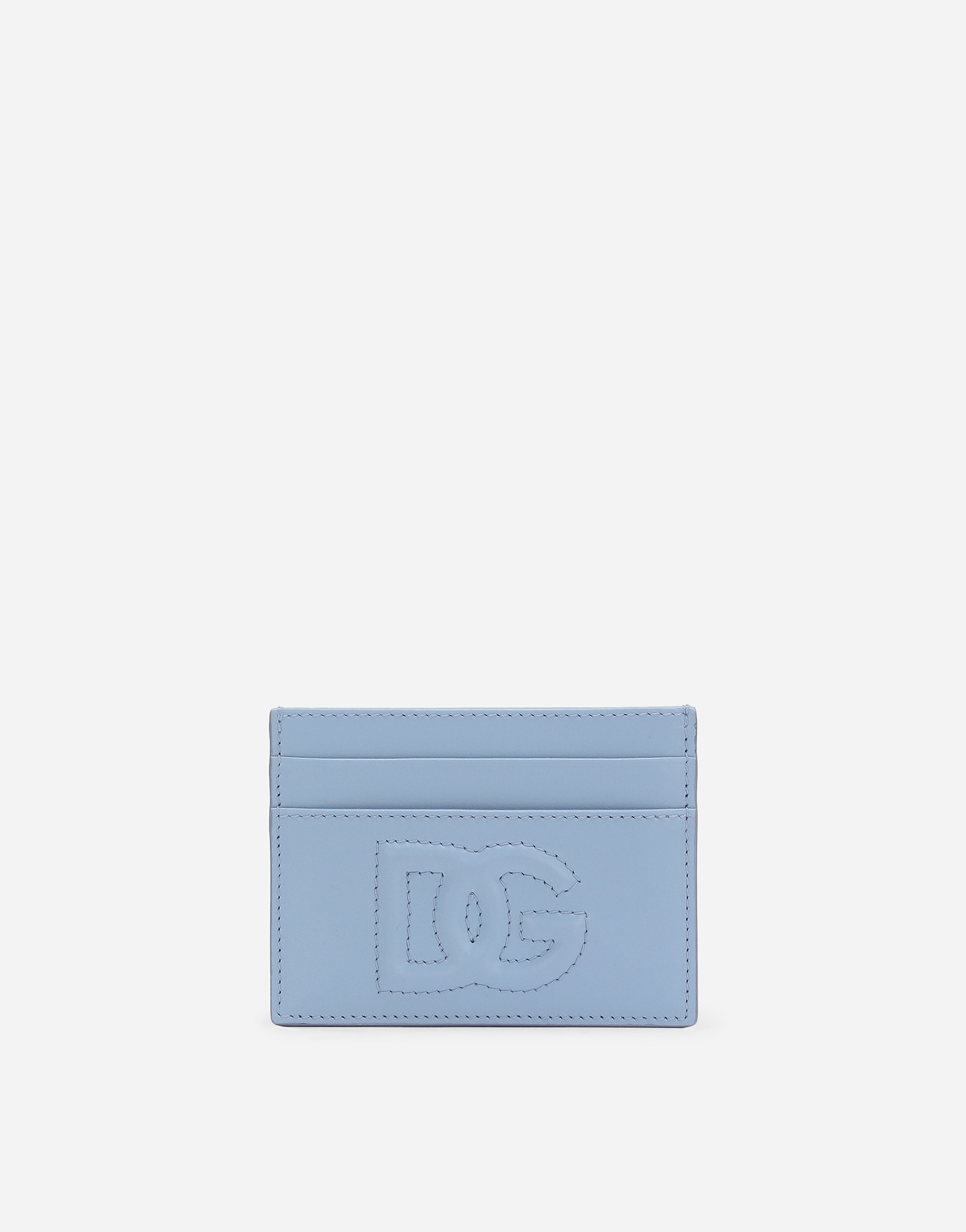 Shop Dolce & Gabbana Dg Logo Card Holder In Light Blue