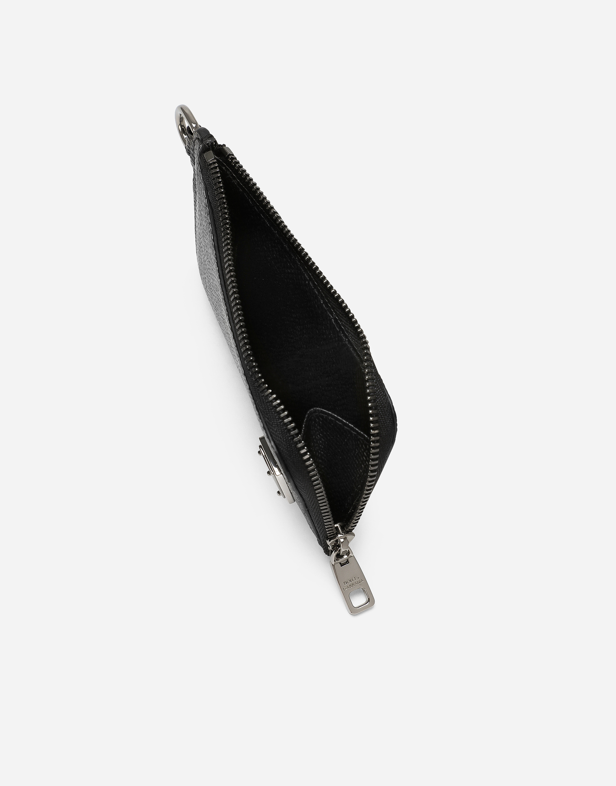 Shop Dolce & Gabbana Calfskin Card Holder In Black