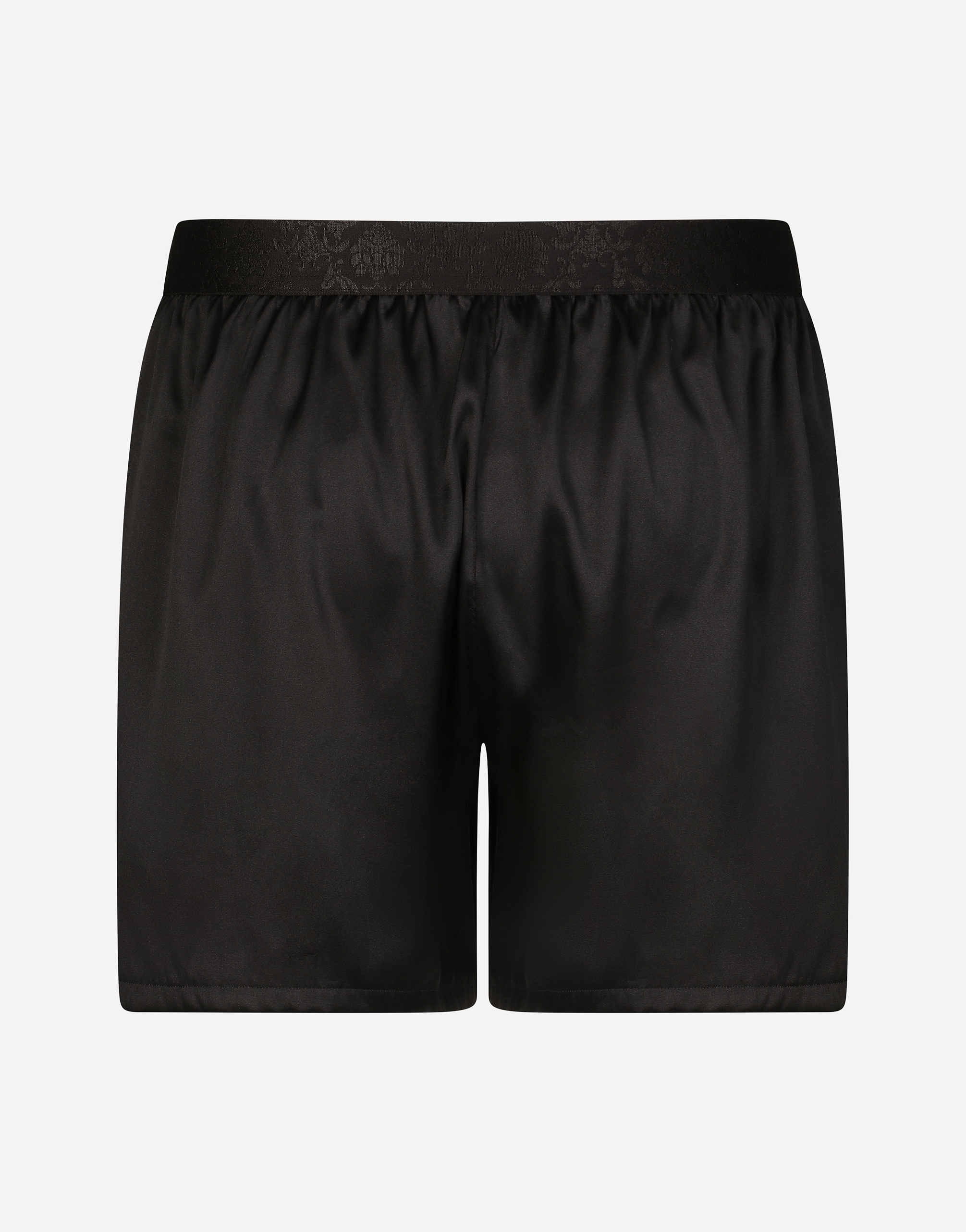 Silk satin boxer shorts with sleep mask in Black for Men