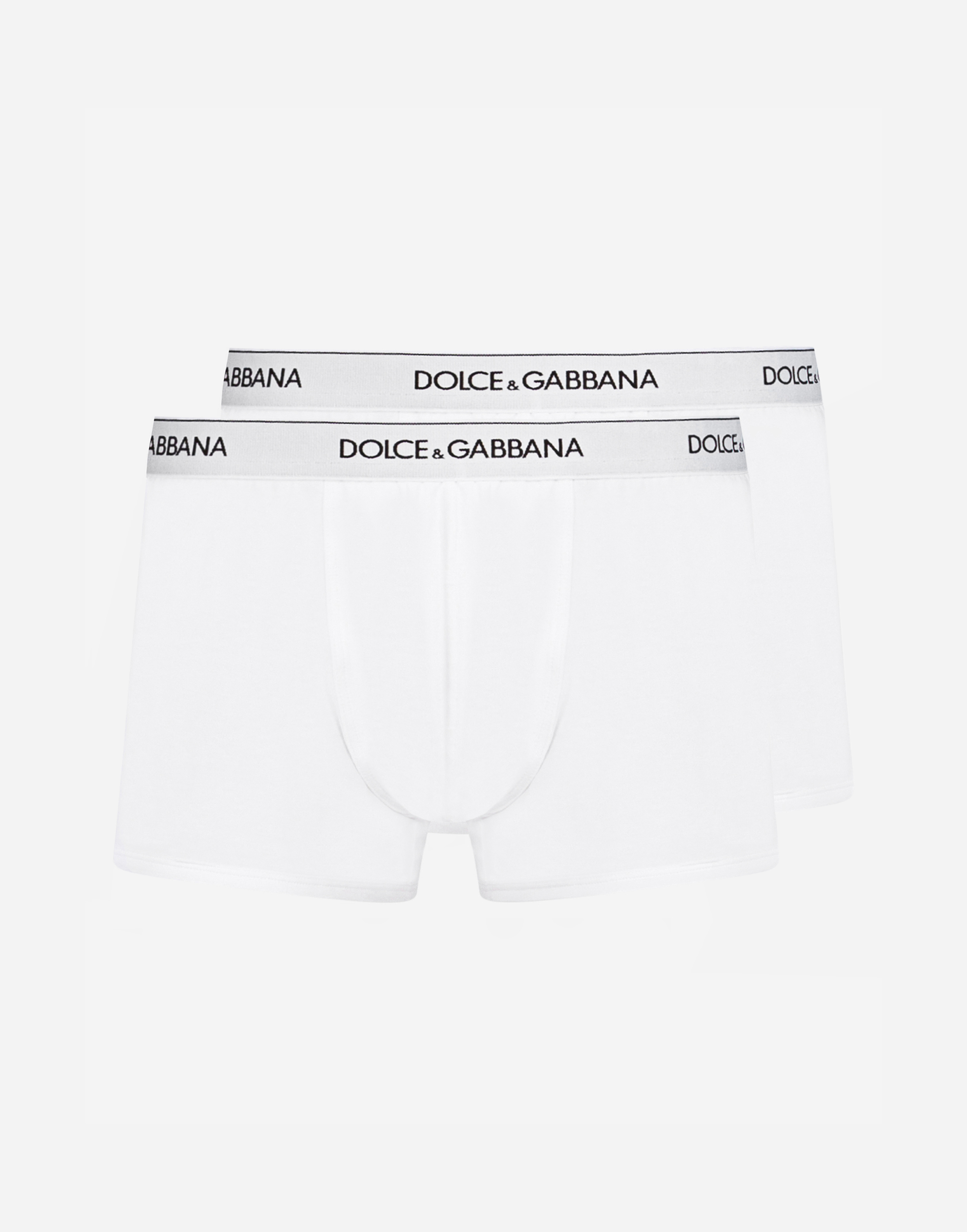 Two-way stretch jersey boxers with DG logo in White for