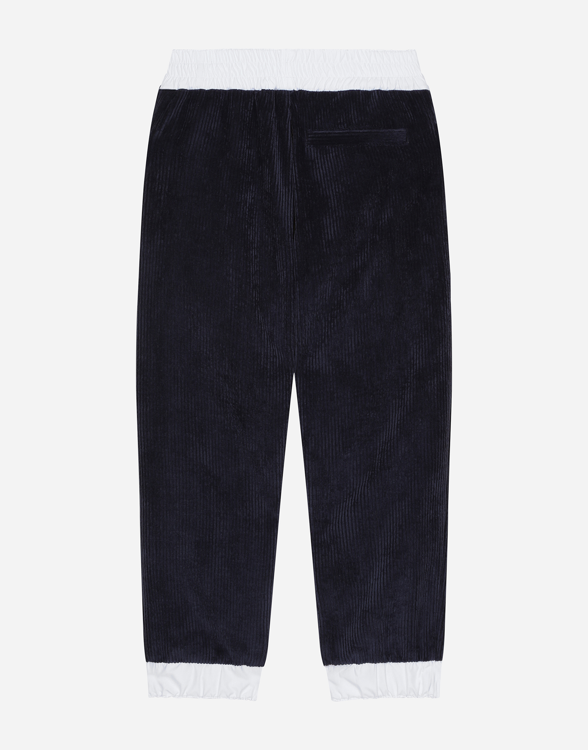 Shop Dolce & Gabbana Corduroy Jogging Pants With Dg Logo In Blue