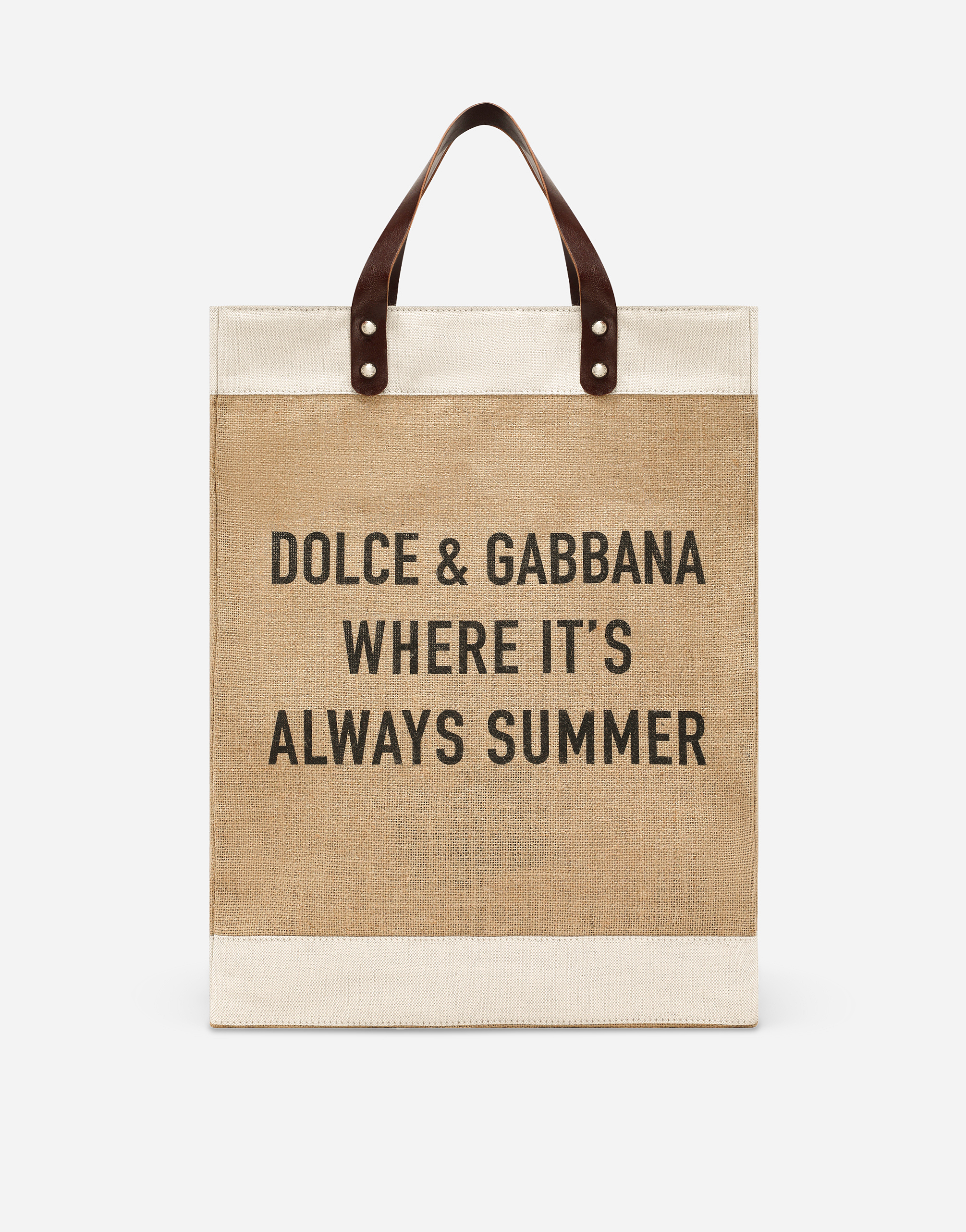 ベージュのメンズ ショッピングバッグ ジュート プリント | Dolce&Gabbana®