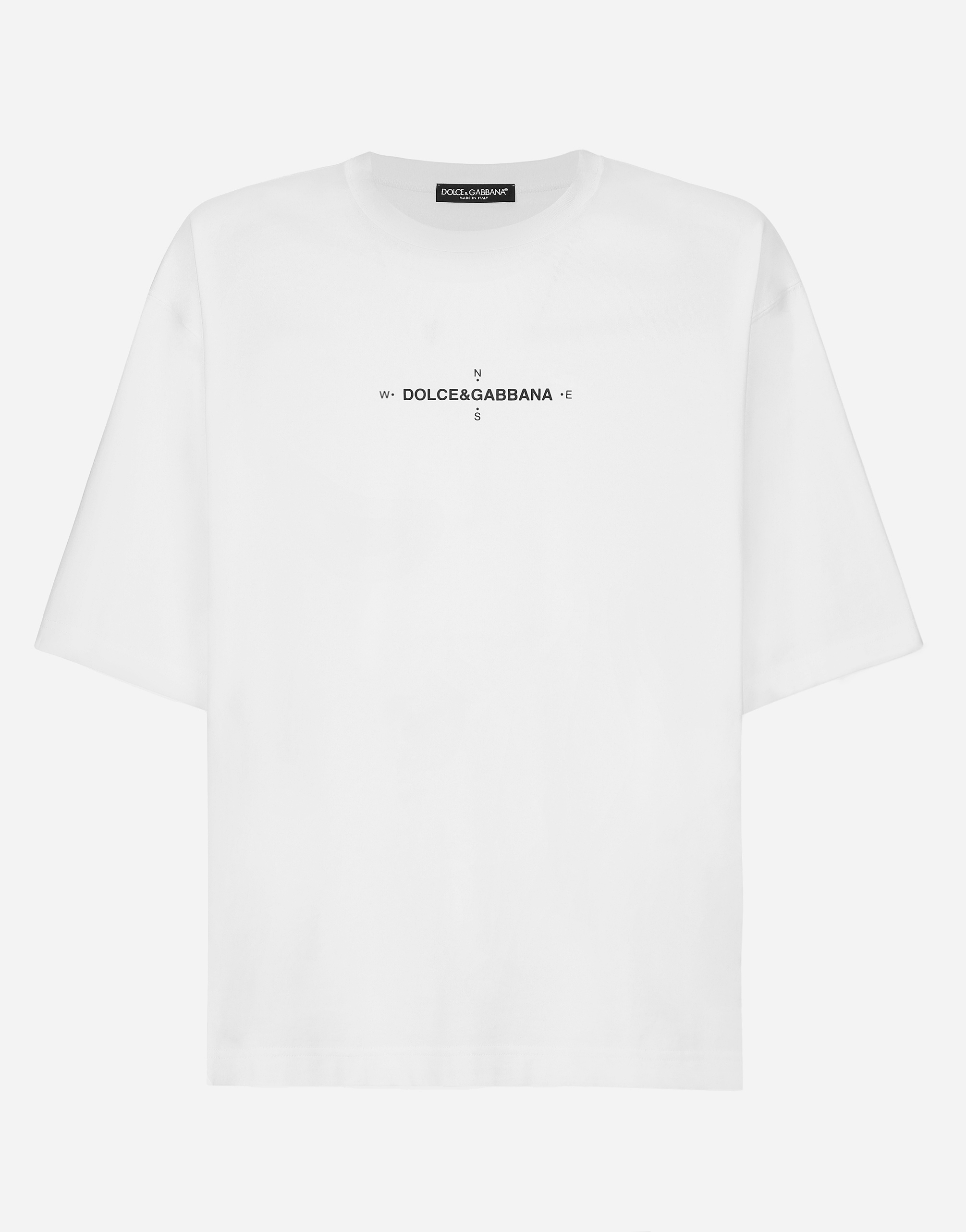 ホワイトのメンズ Short-sleeved Marina-print T-shirt | Dolce&Gabbana®