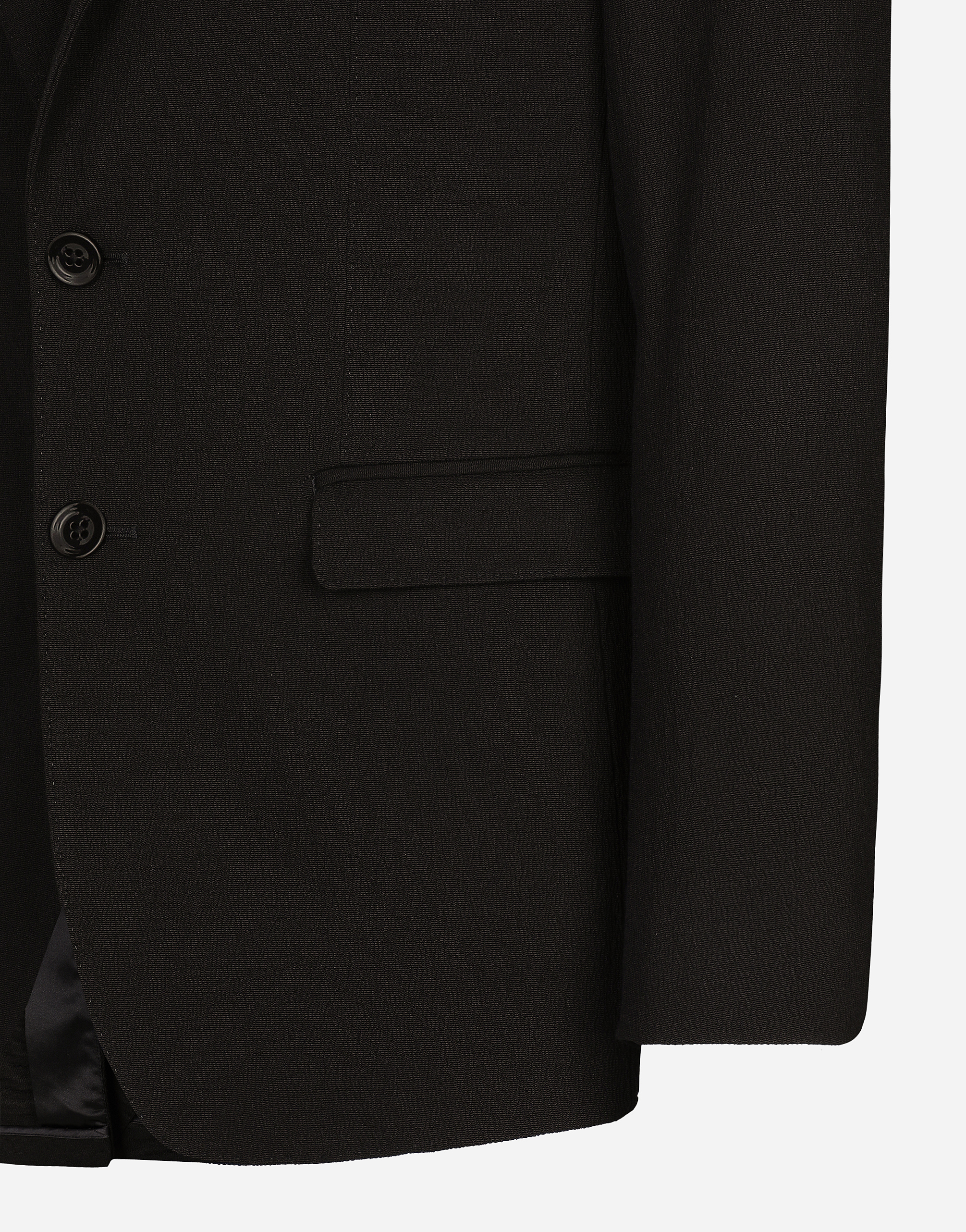 Shop Dolce & Gabbana Single-breasted Stretch Cotton Taormina-fit Jacket In Black