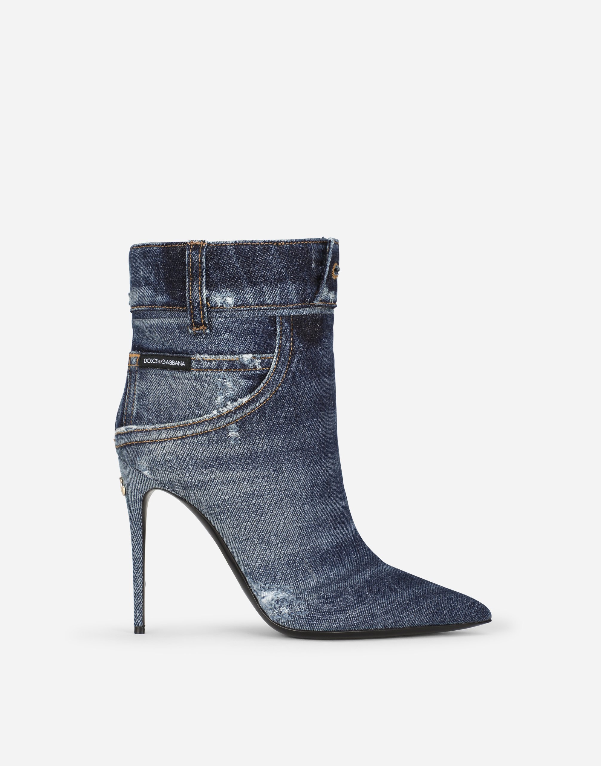 Patchwork denim ankle boots in Blue for Women | Dolce&Gabbana®