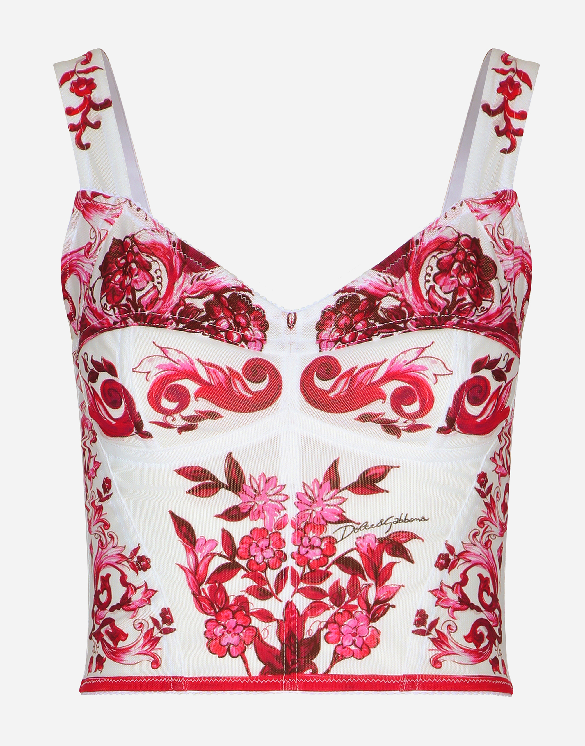 Dolce & Gabbana Majolica print crop top