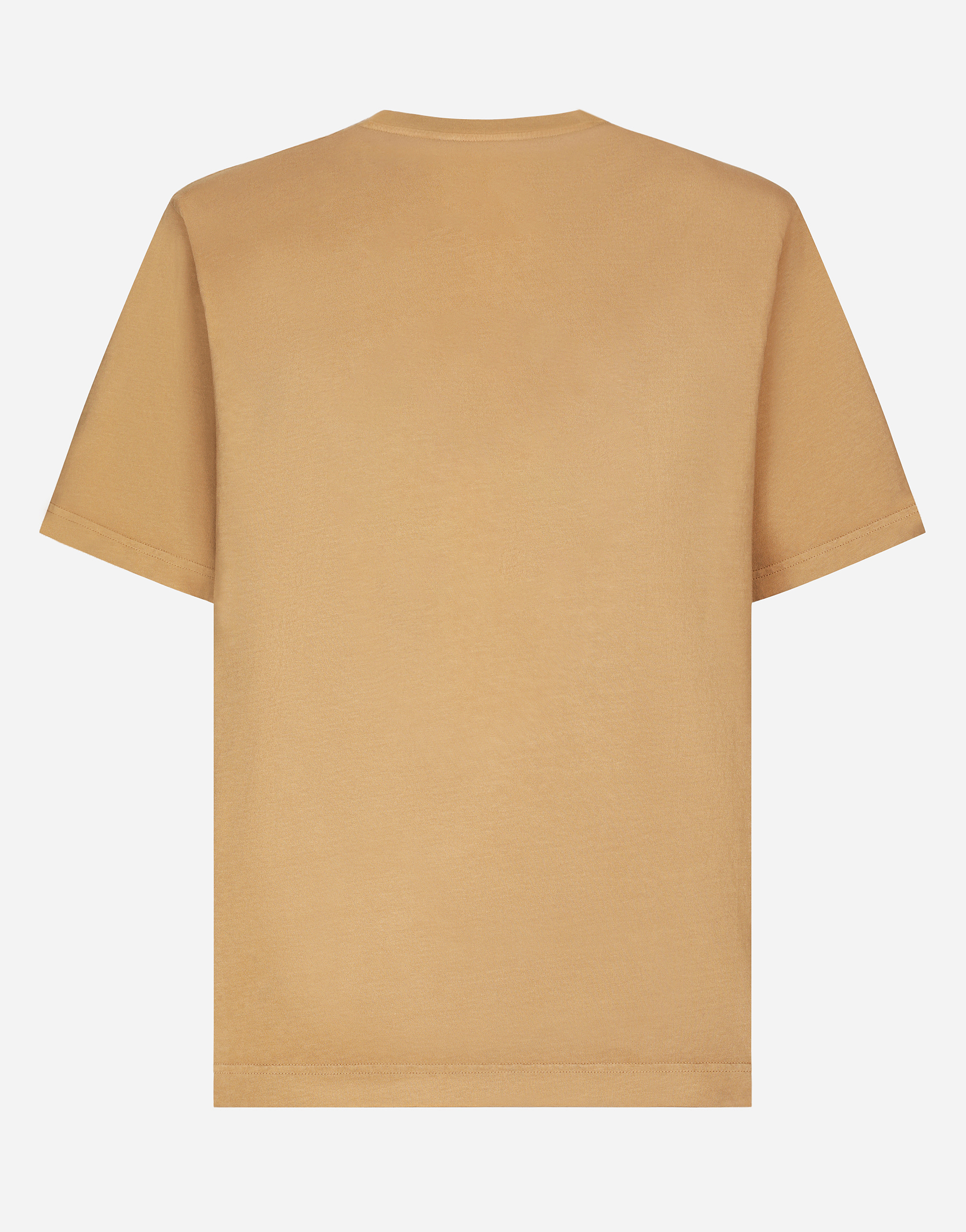 Dolce & Gabbana Light Orange Logo Print Cotton Short Sleeve T