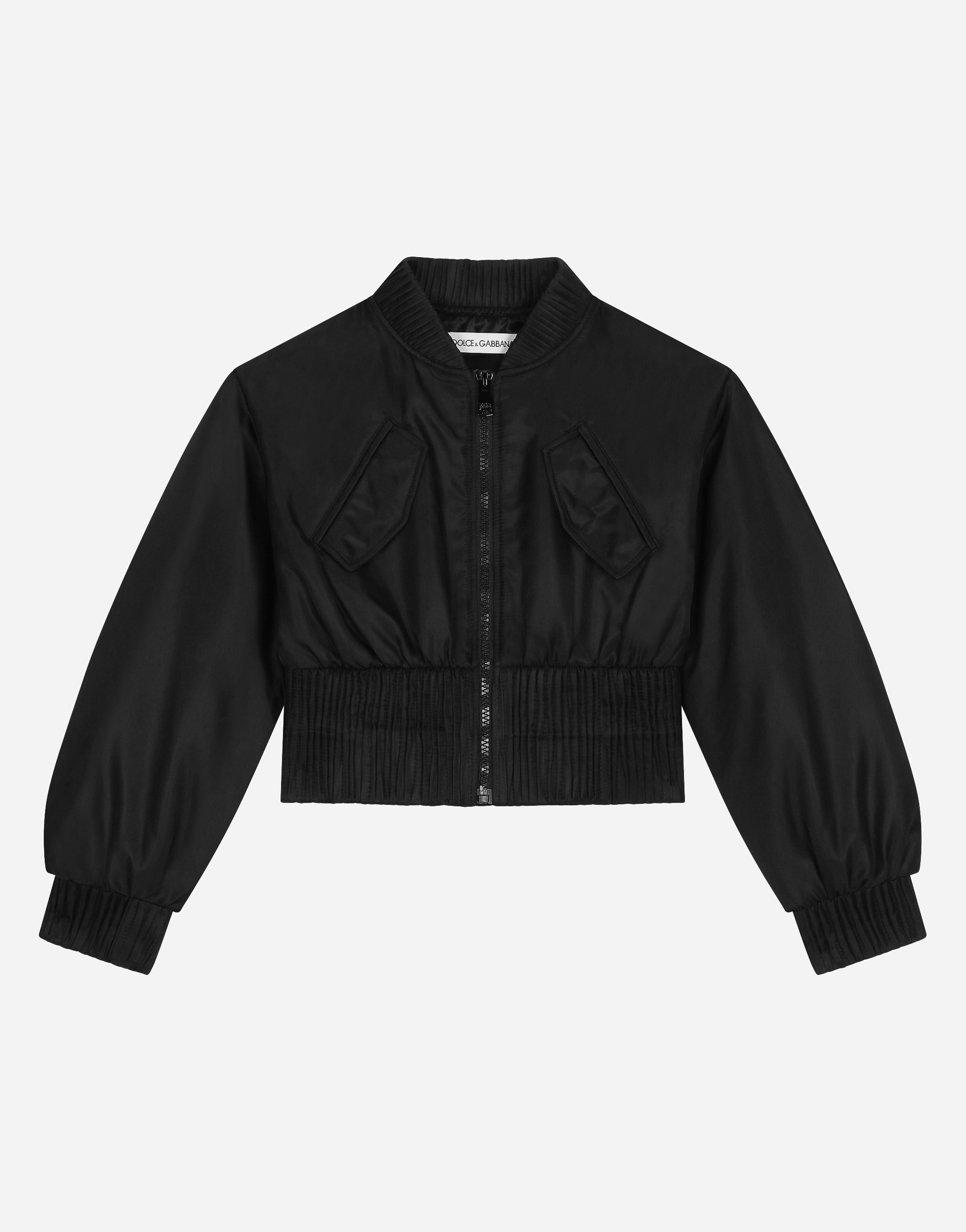 Satin bomber jacket with tag