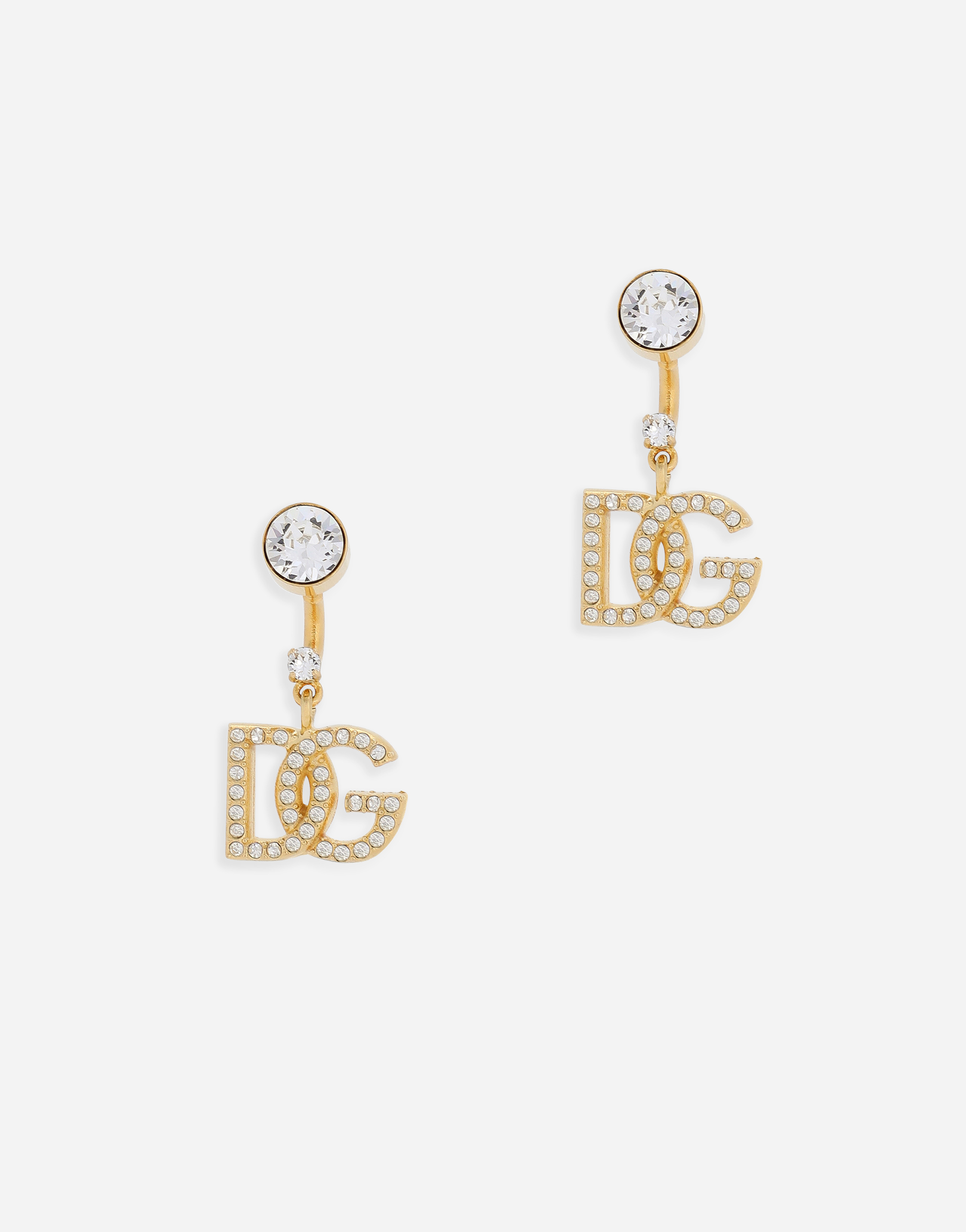 Earrings with DG logo and rhinestones in Gold for Women ...