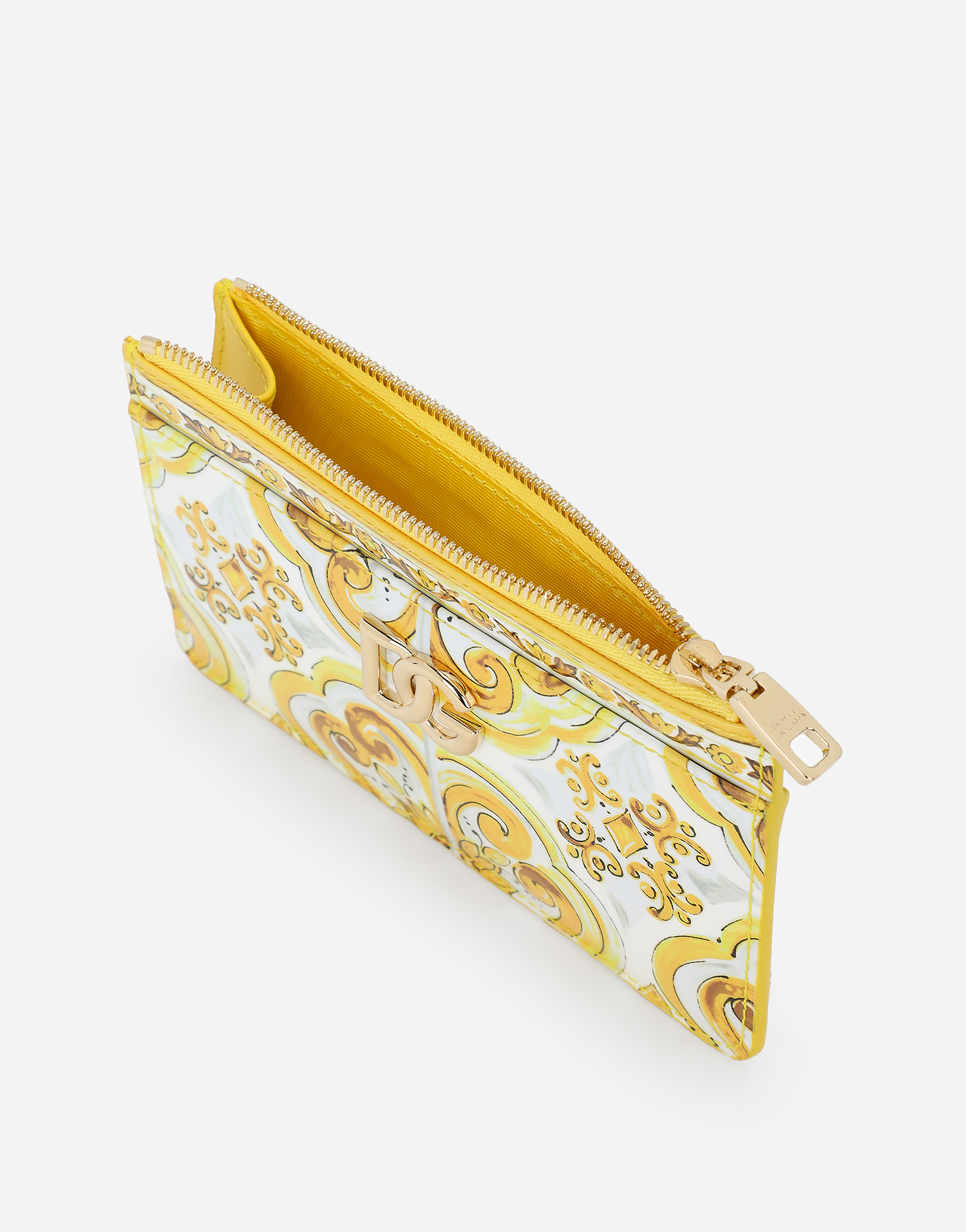 Shop Dolce & Gabbana 3.5 Card Holder In Yellow