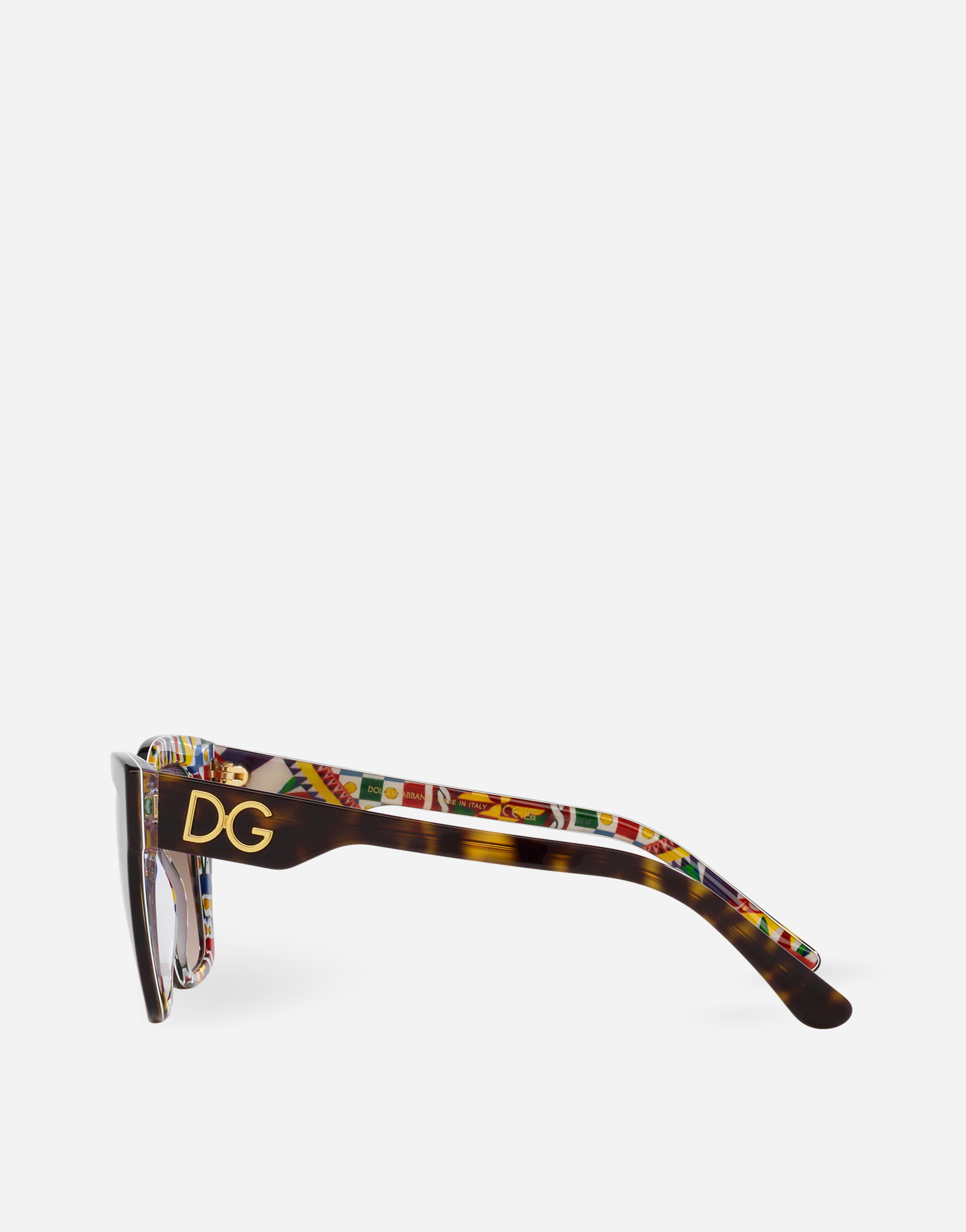 Shop Dolce & Gabbana Dg Print Sunglasses In Multicolor