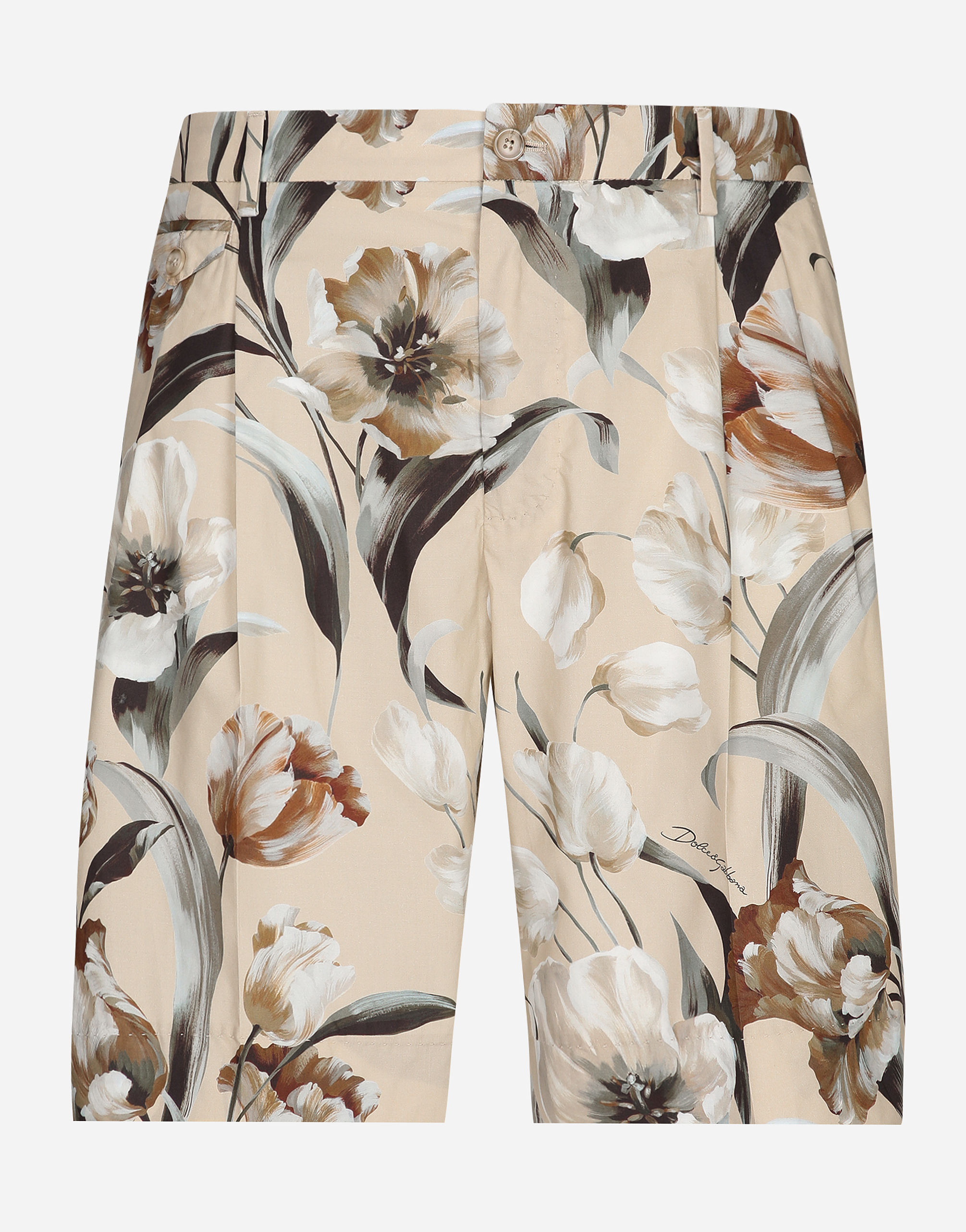 Shop Dolce & Gabbana Floral-print Silk Vanity Shorts