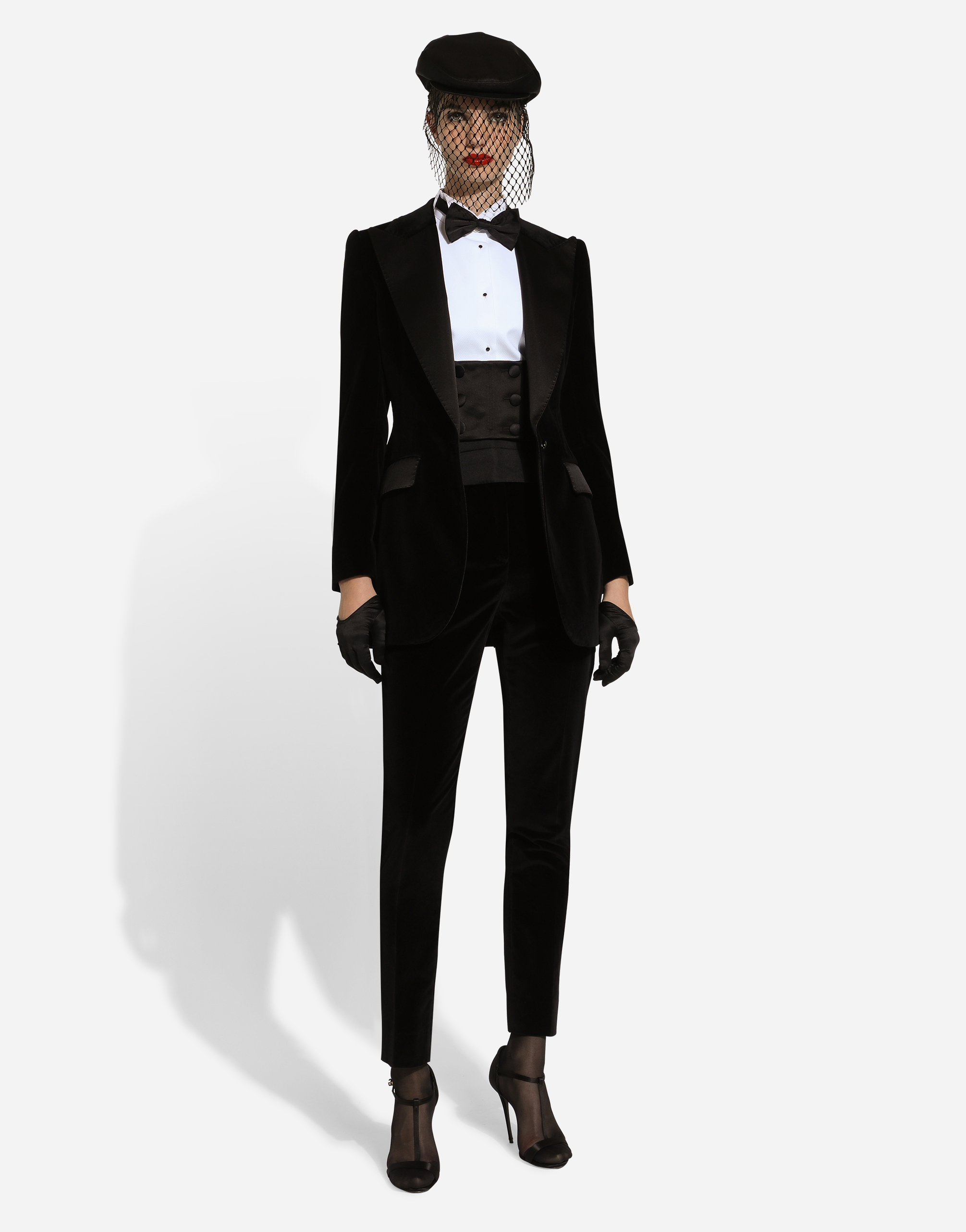 Shop Dolce & Gabbana Single-breasted Velvet Turlington Tuxedo Jacket In Black